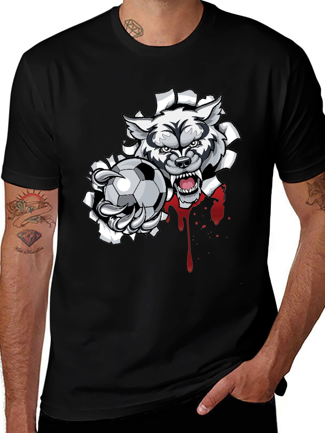 Wolf Soccer T-Shirt - Fierce Graphic Tee
