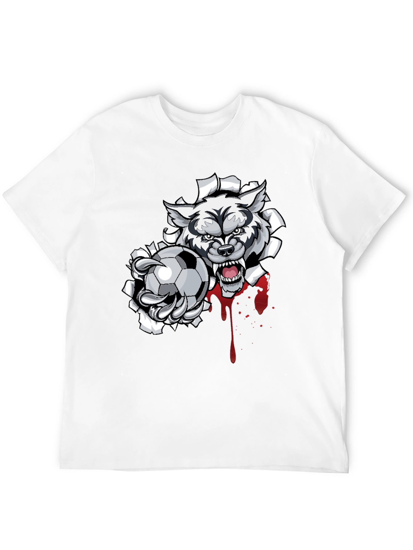 Wolf Soccer T-Shirt - Fierce Graphic Tee