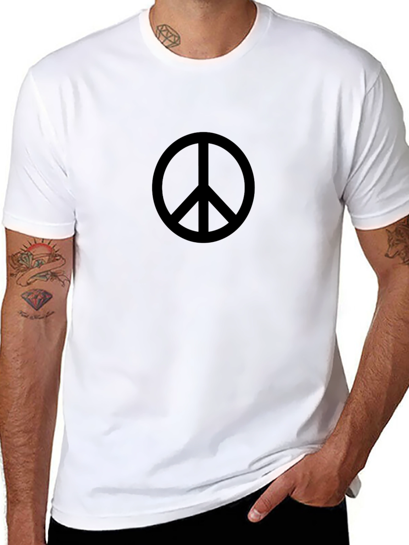 Peace Sign Black T-Shirt - Mens Classic Tee