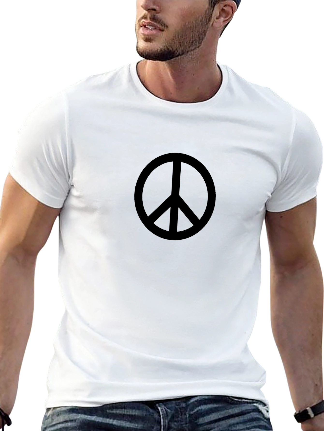 Peace Sign Black T-Shirt - Mens Classic Tee