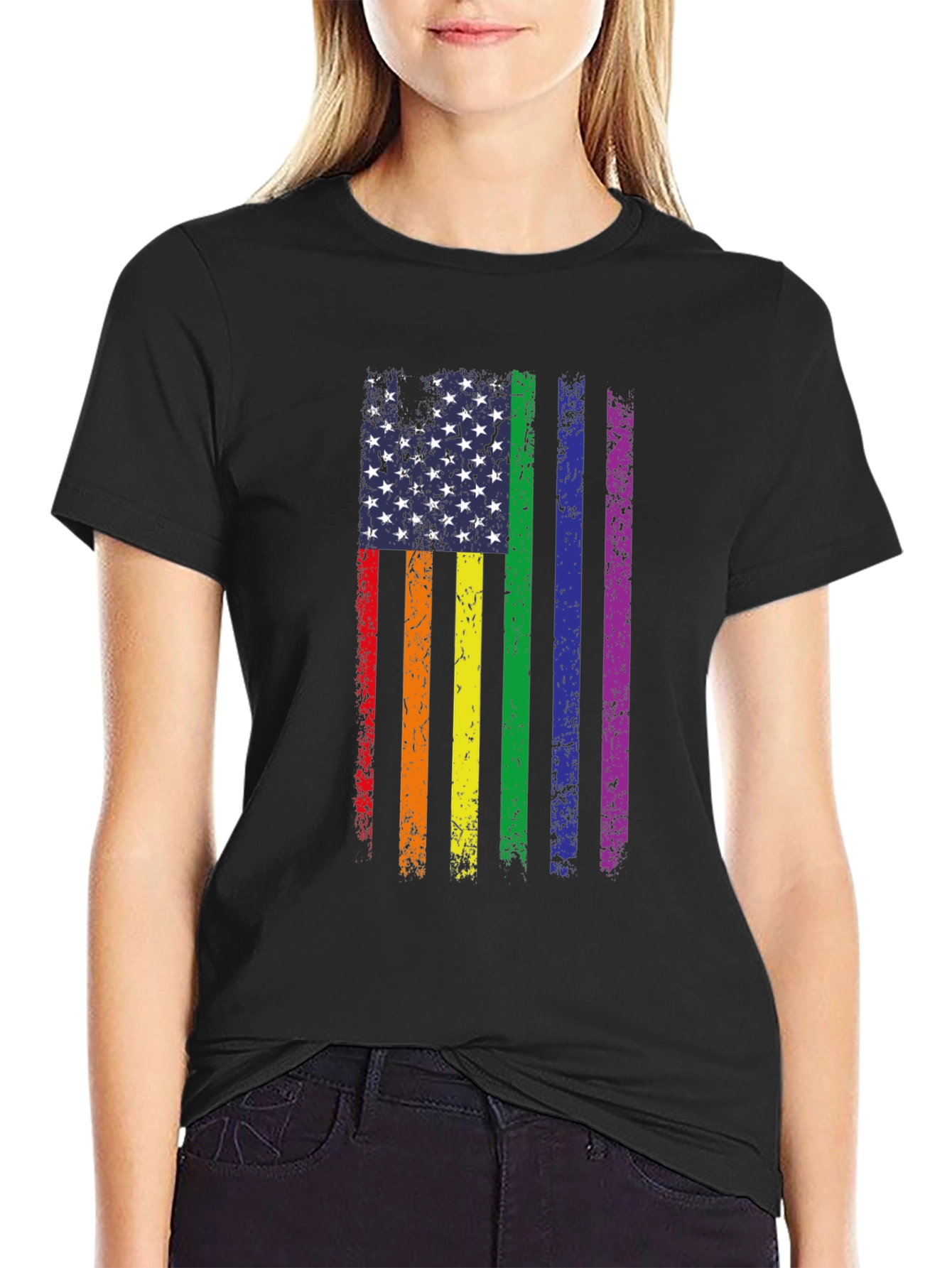 Pride Flag USA Graphic Tee