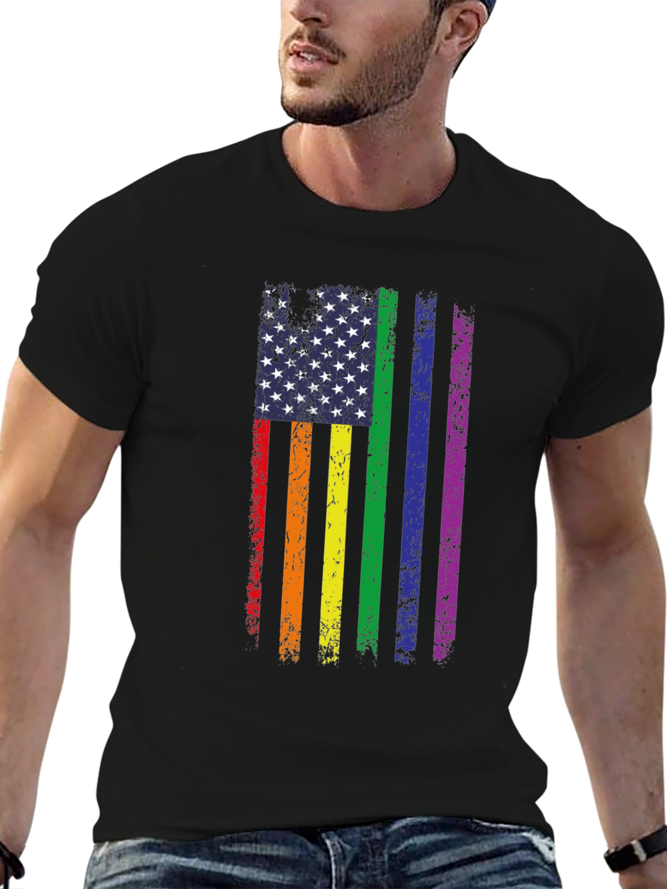 Pride Flag USA Graphic Tee