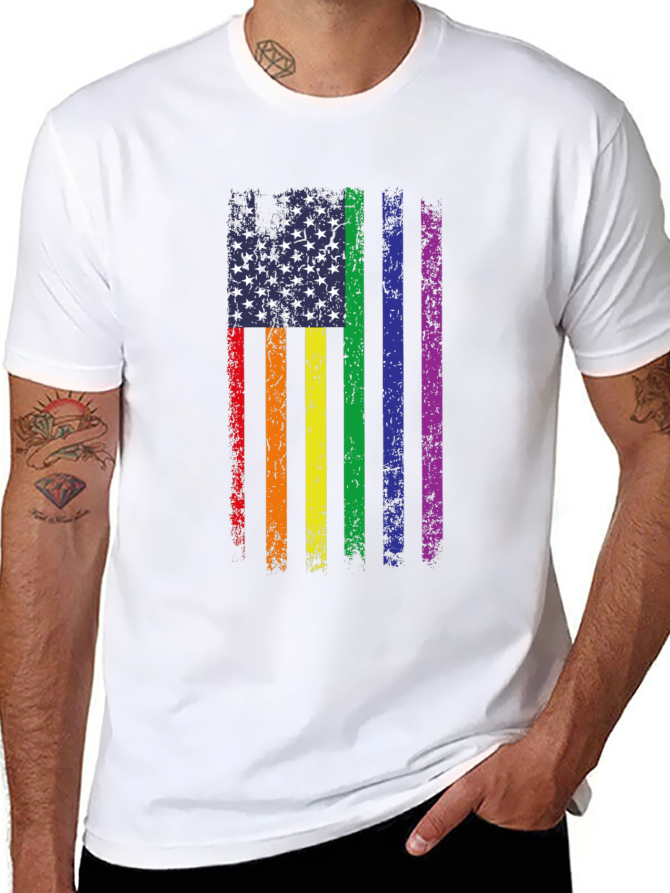 Pride Flag USA Graphic Tee