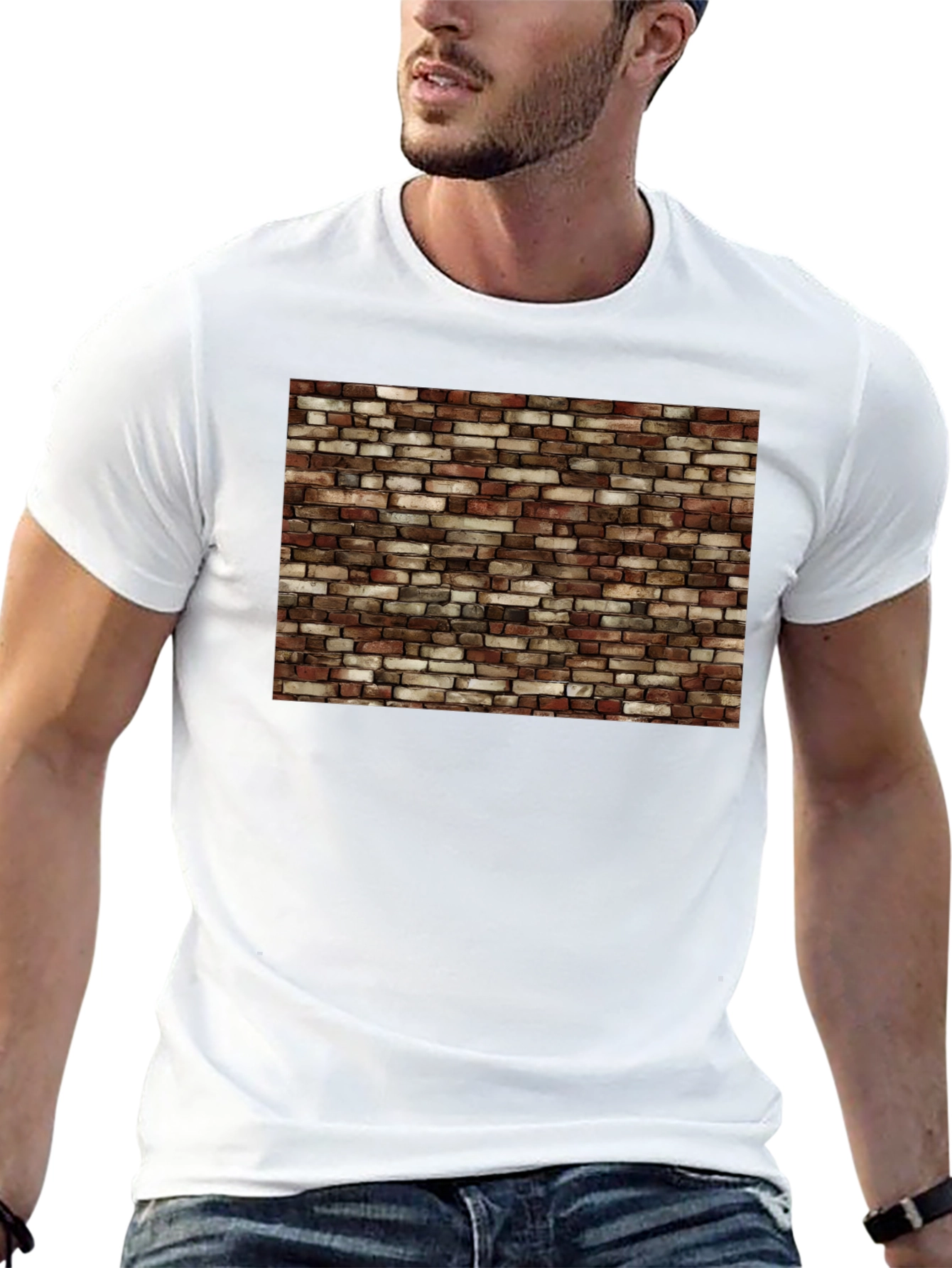 Brick Wall Graphic Black T-Shirt