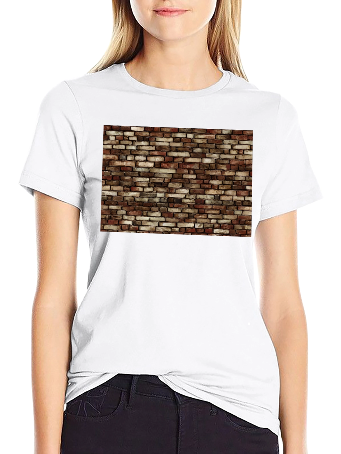 Brick Wall Graphic Black T-Shirt