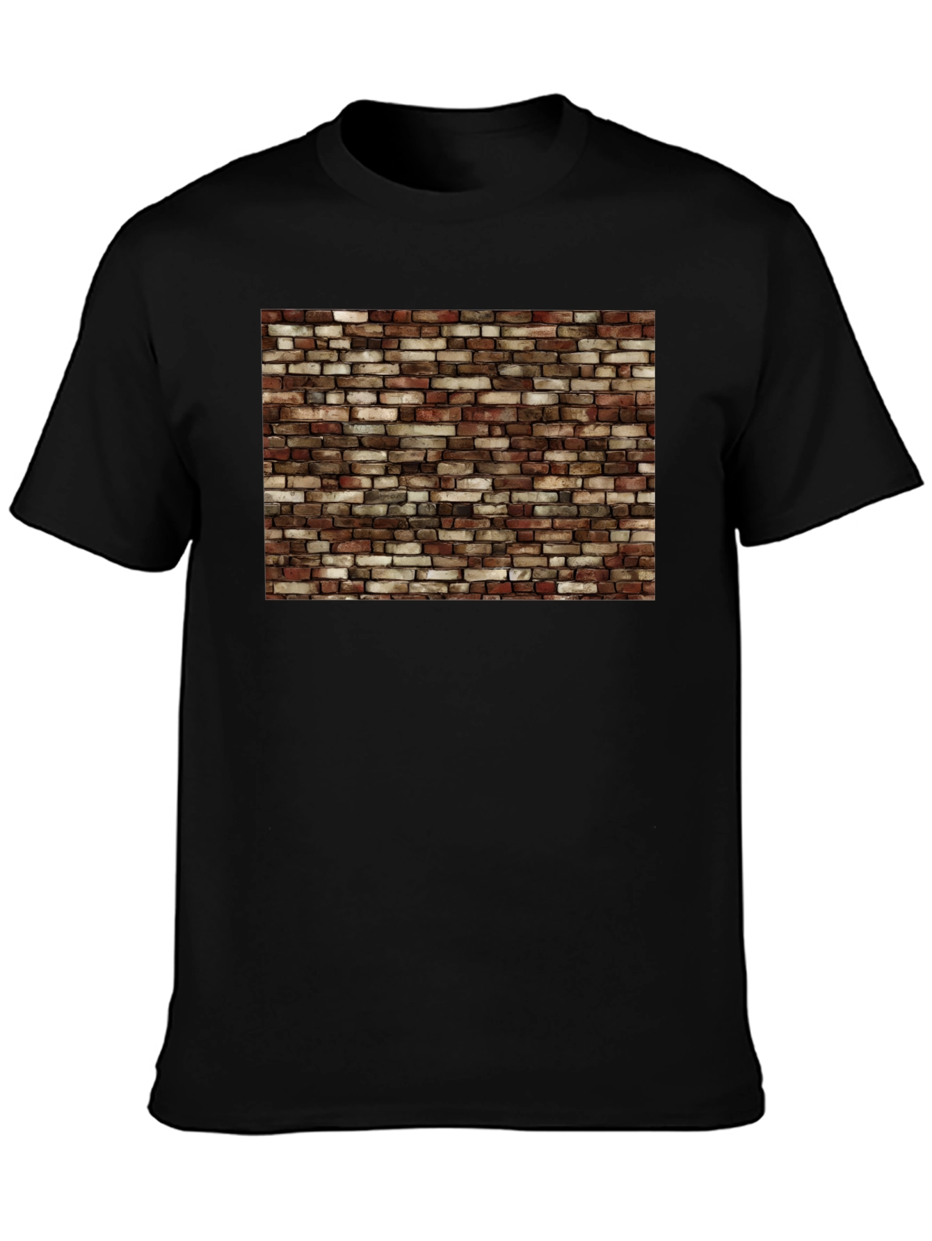 Brick Wall Graphic Black T-Shirt