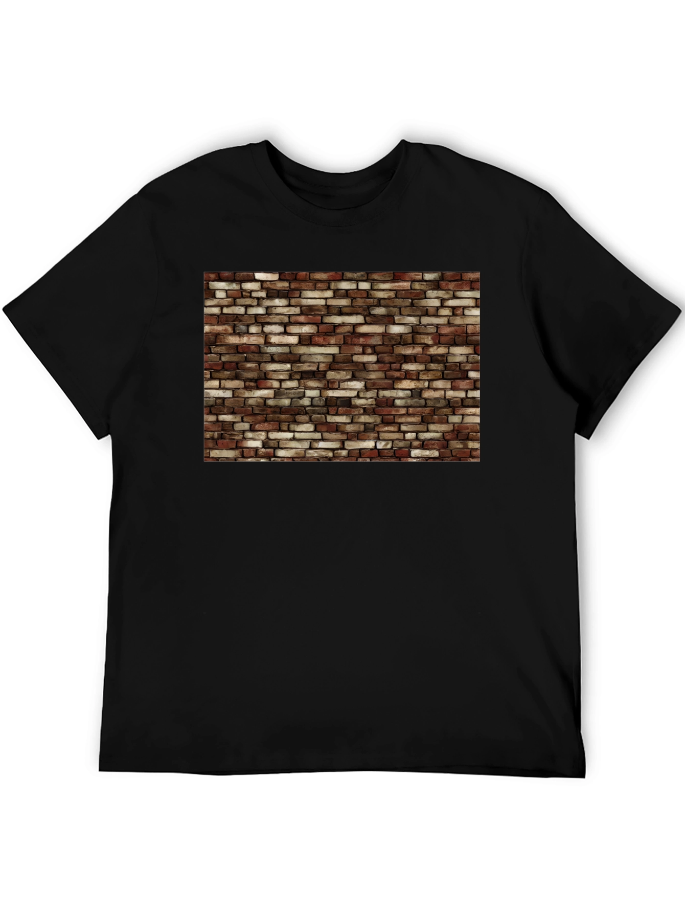 Brick Wall Graphic Black T-Shirt