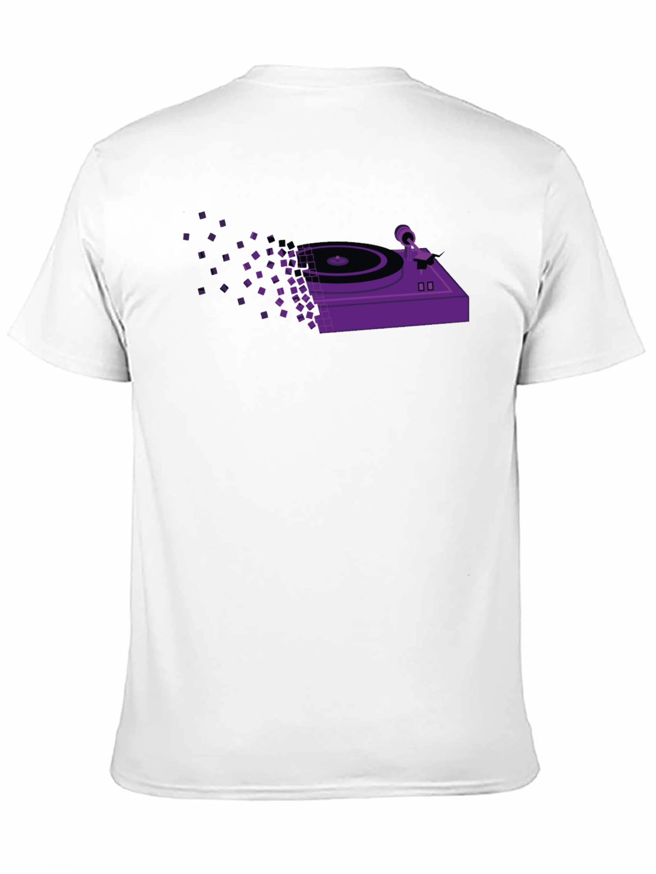 Retro Turntable Pixel T-Shirt - Black