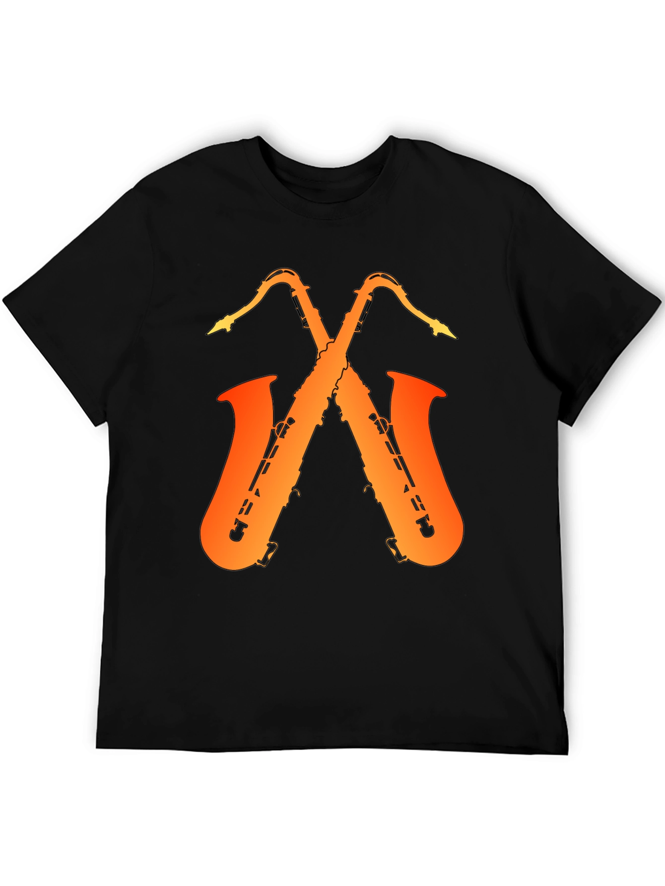 Saxophone Music Graphic Tee - Black