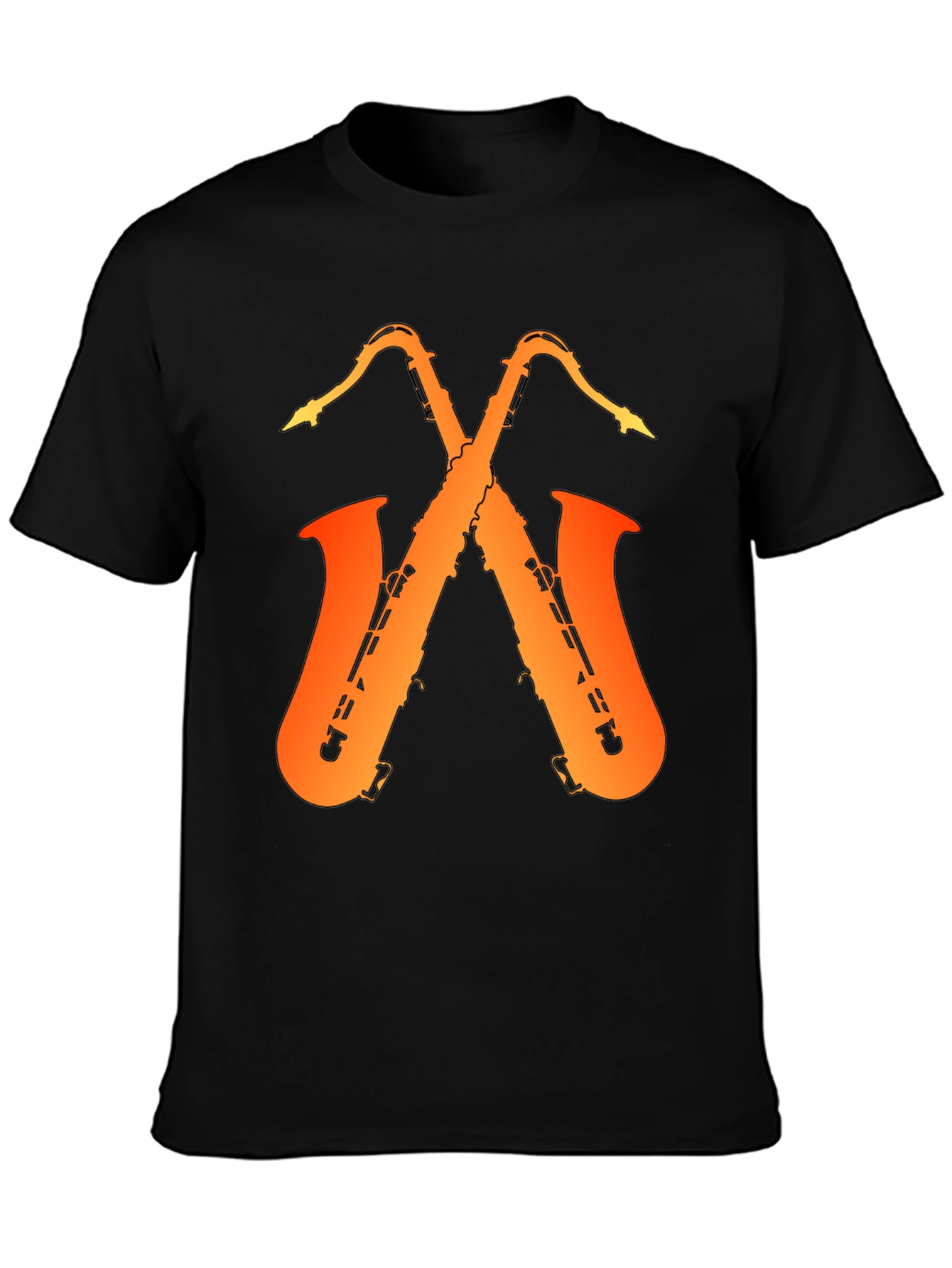 Saxophone Music Graphic Tee - Black