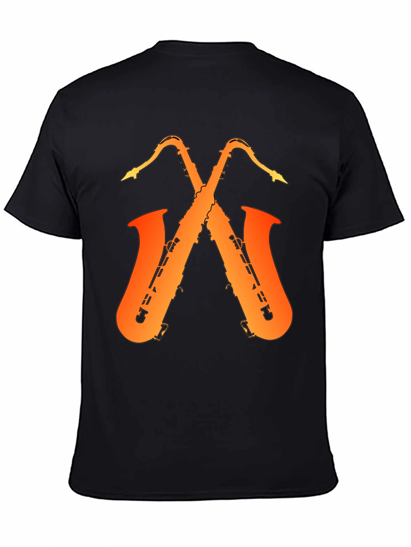 Saxophone Music Graphic Tee - Black