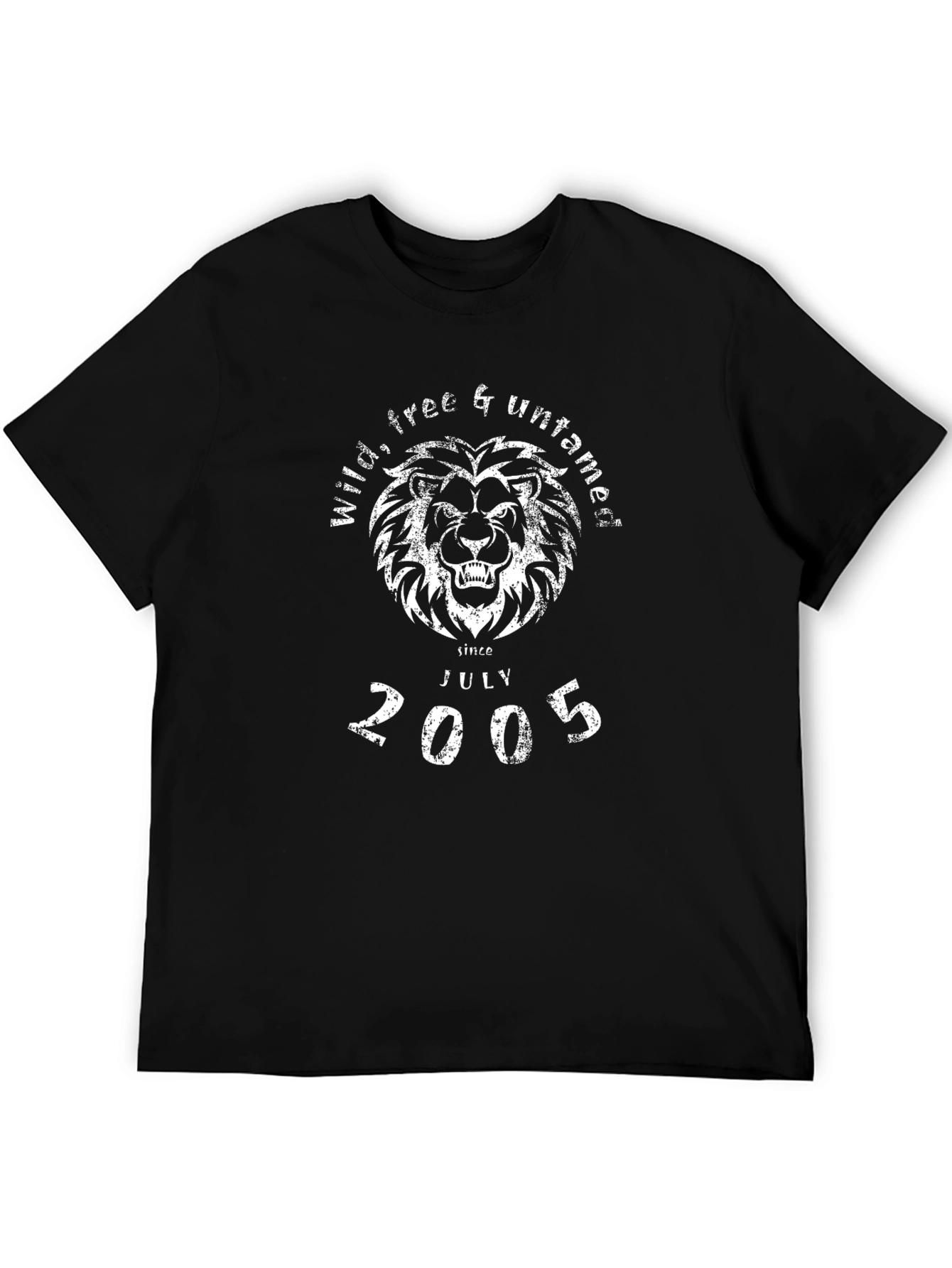 Wild Free & Untamed Black Lion Graphic T-Shirt