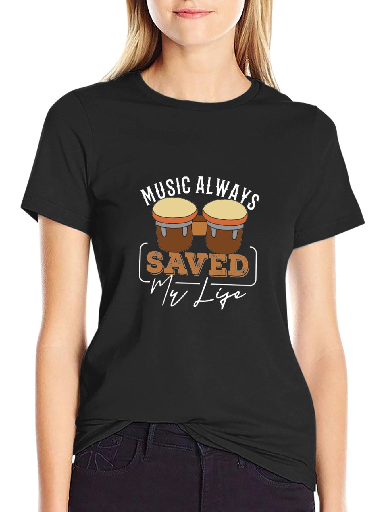 Music Saved My Life Drum Graphic T-Shirt