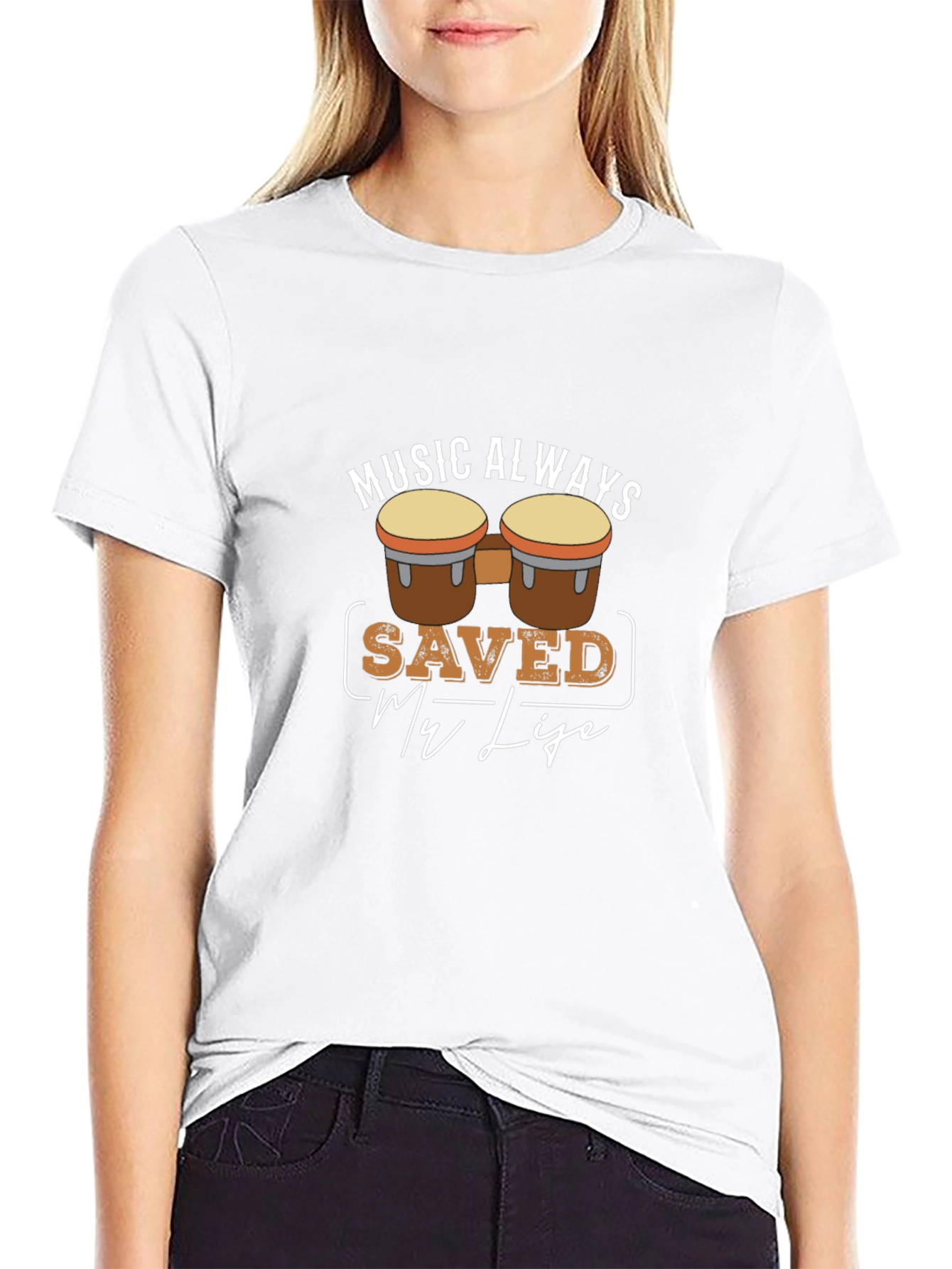 Music Saved My Life Drum Graphic T-Shirt