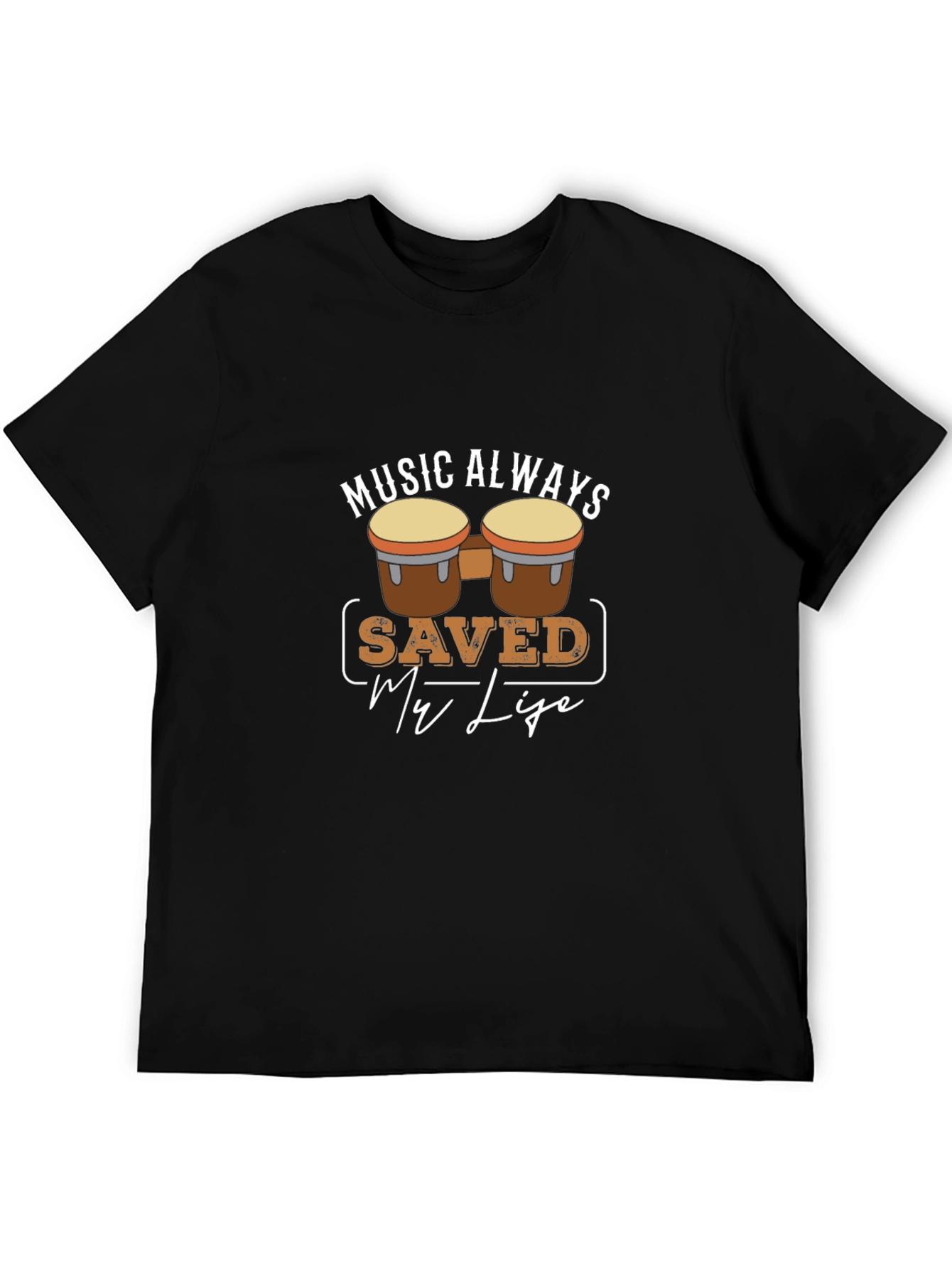 Music Saved My Life Drum Graphic T-Shirt