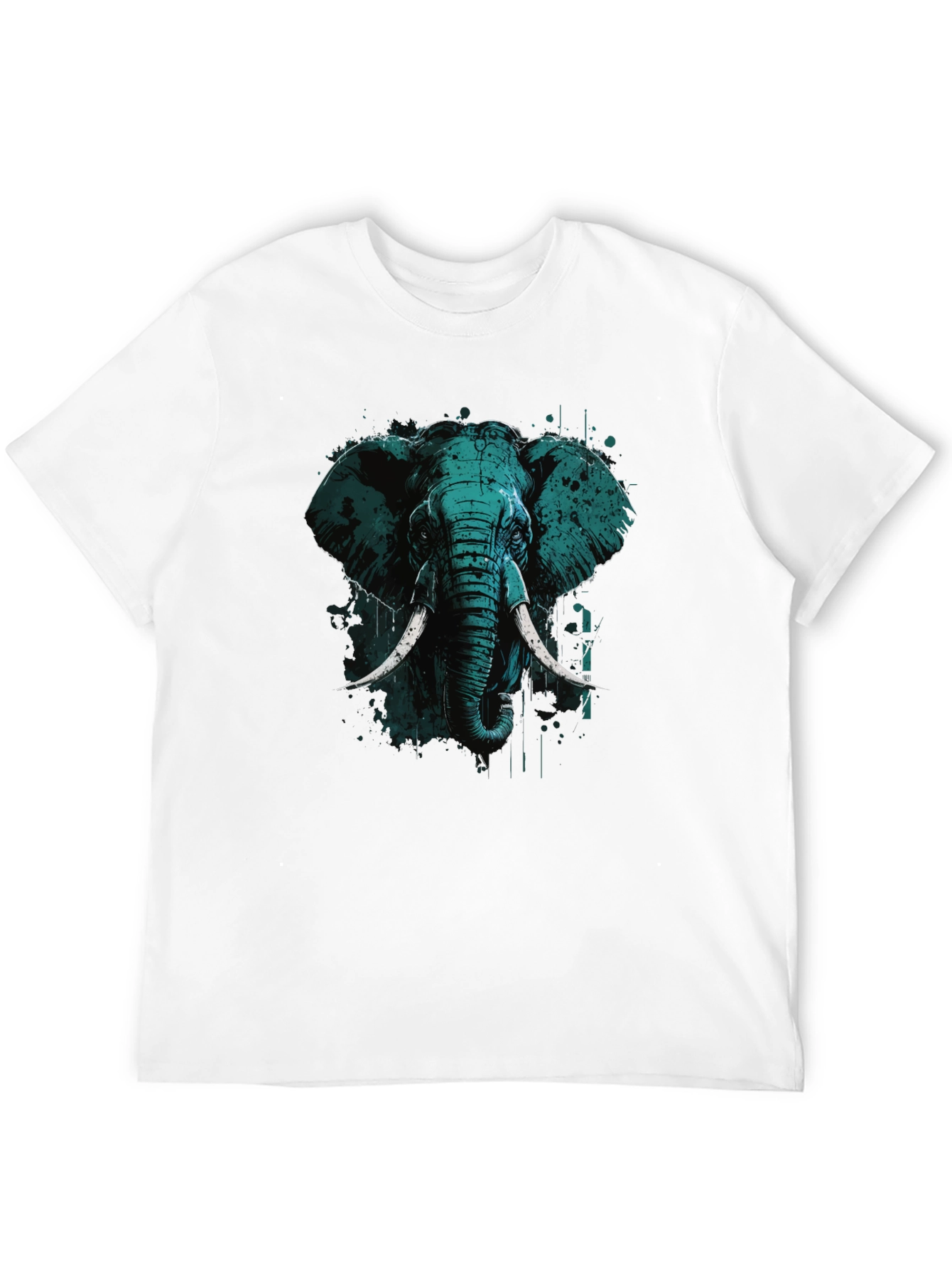 Elephant Graphic Print Black T-Shirt