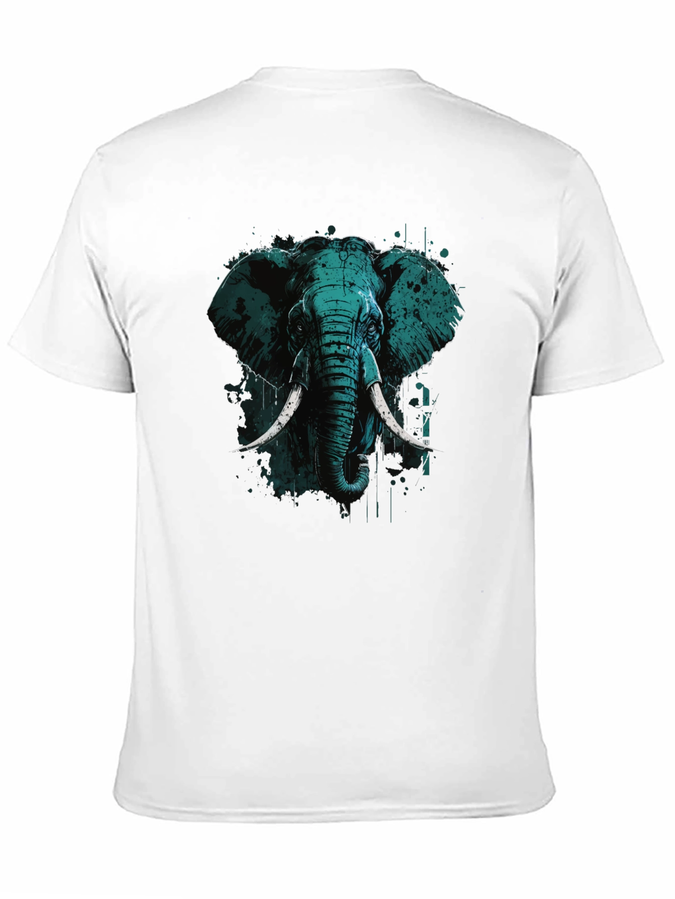 Elephant Graphic Print Black T-Shirt