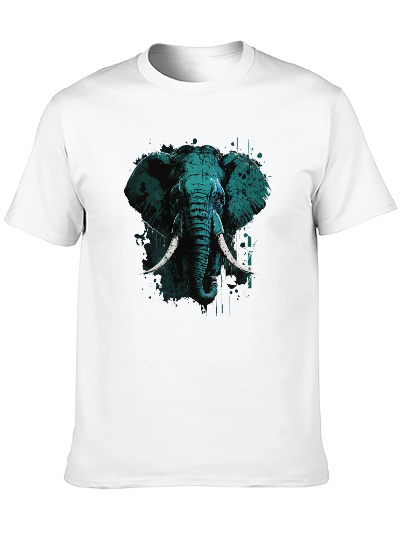 Elephant Graphic Print Black T-Shirt
