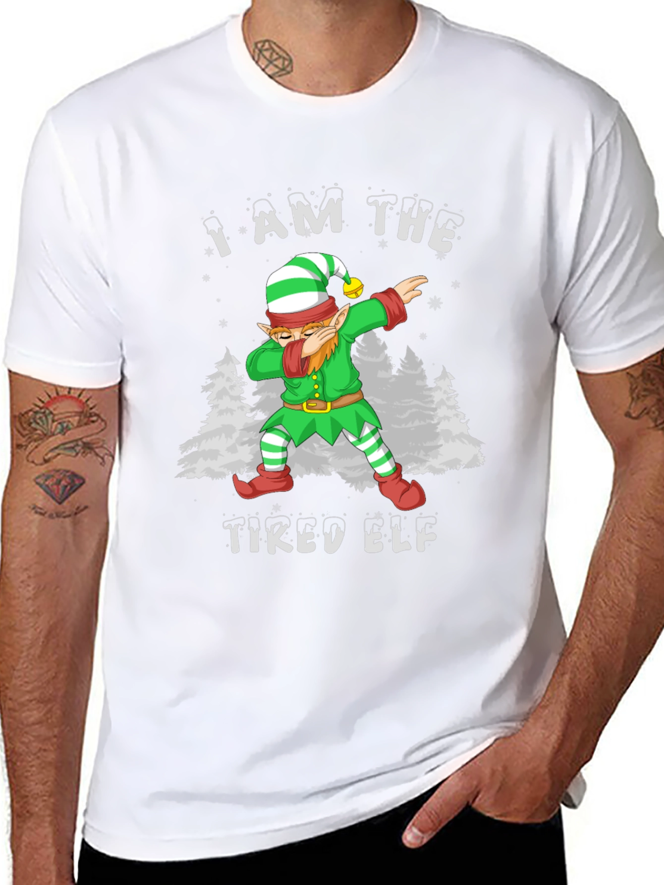 I Am The Tired Elf T-Shirt Christmas