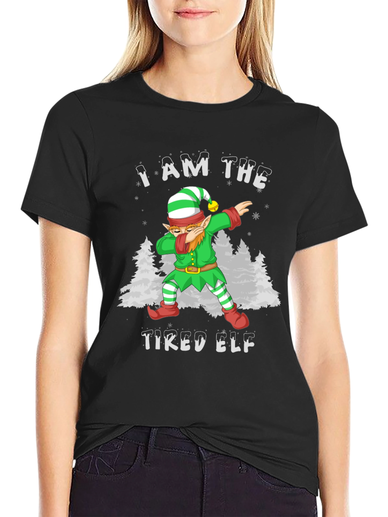 I Am The Tired Elf T-Shirt Christmas
