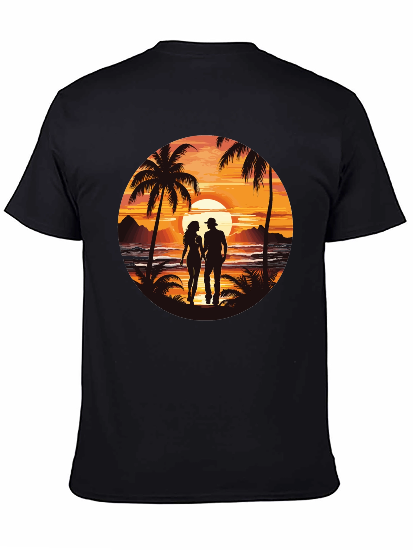 Sunset Beach Couple Graphic Tee