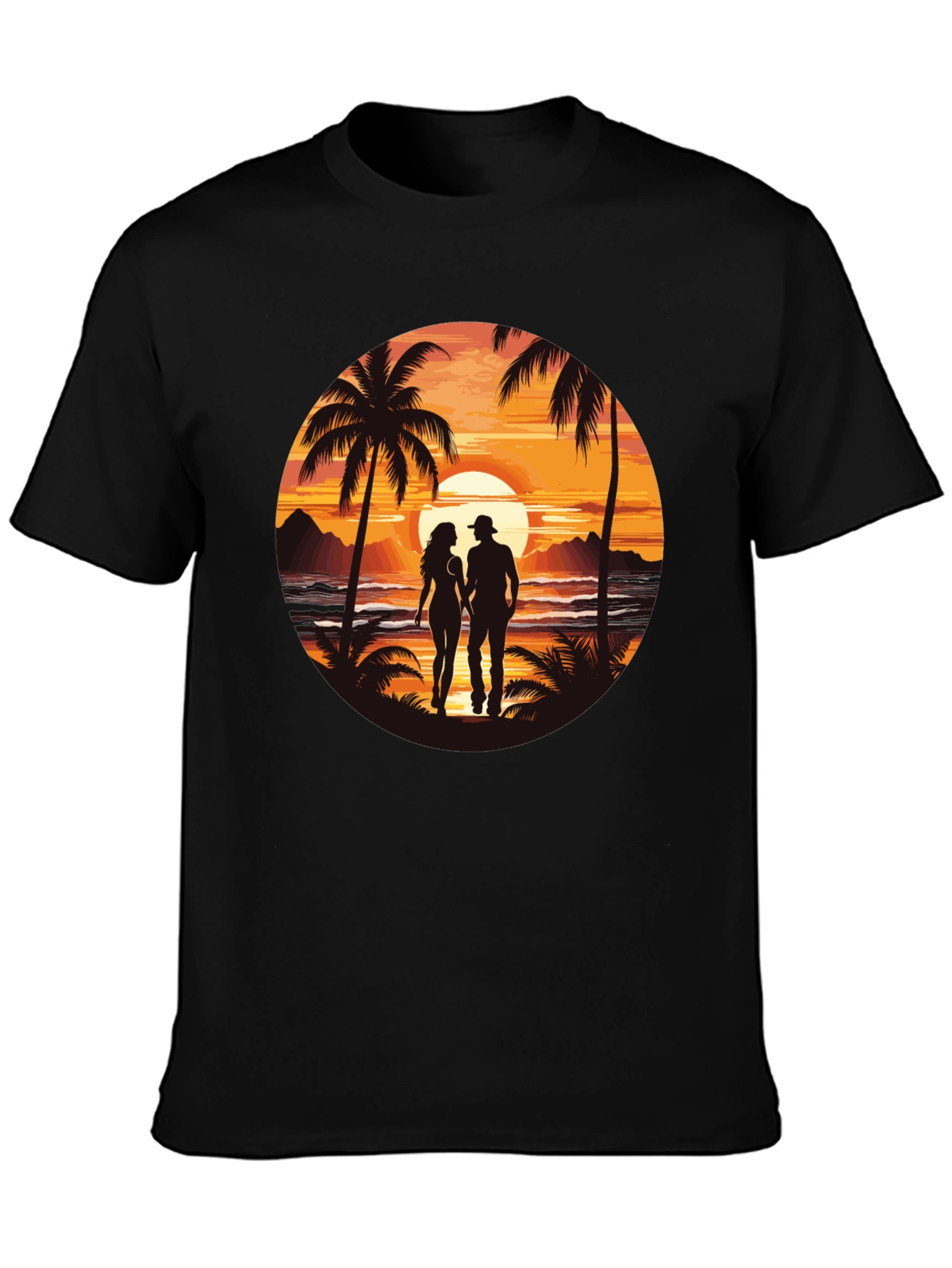 Sunset Beach Couple Graphic Tee