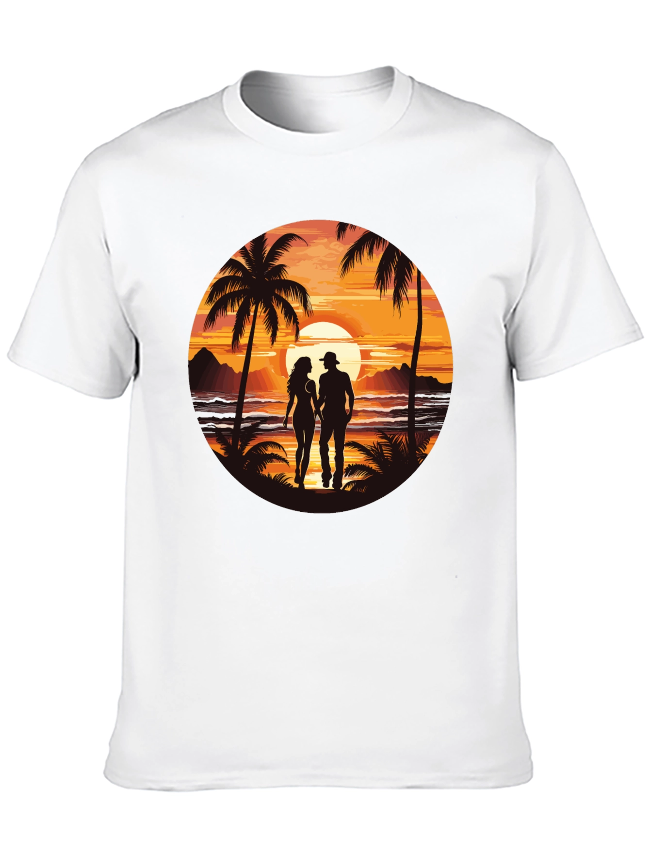 Sunset Beach Couple Graphic Tee