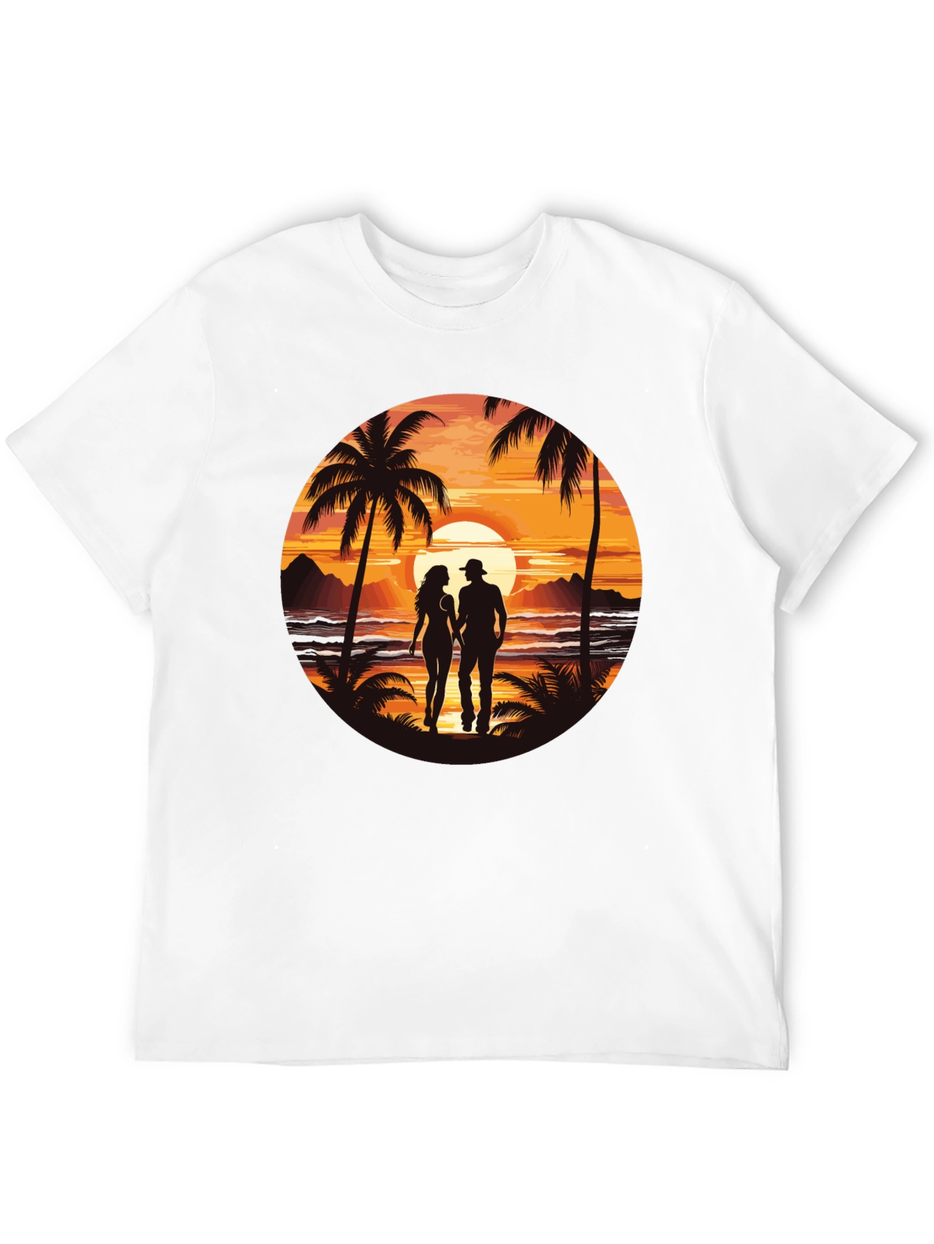 Sunset Beach Couple Graphic Tee