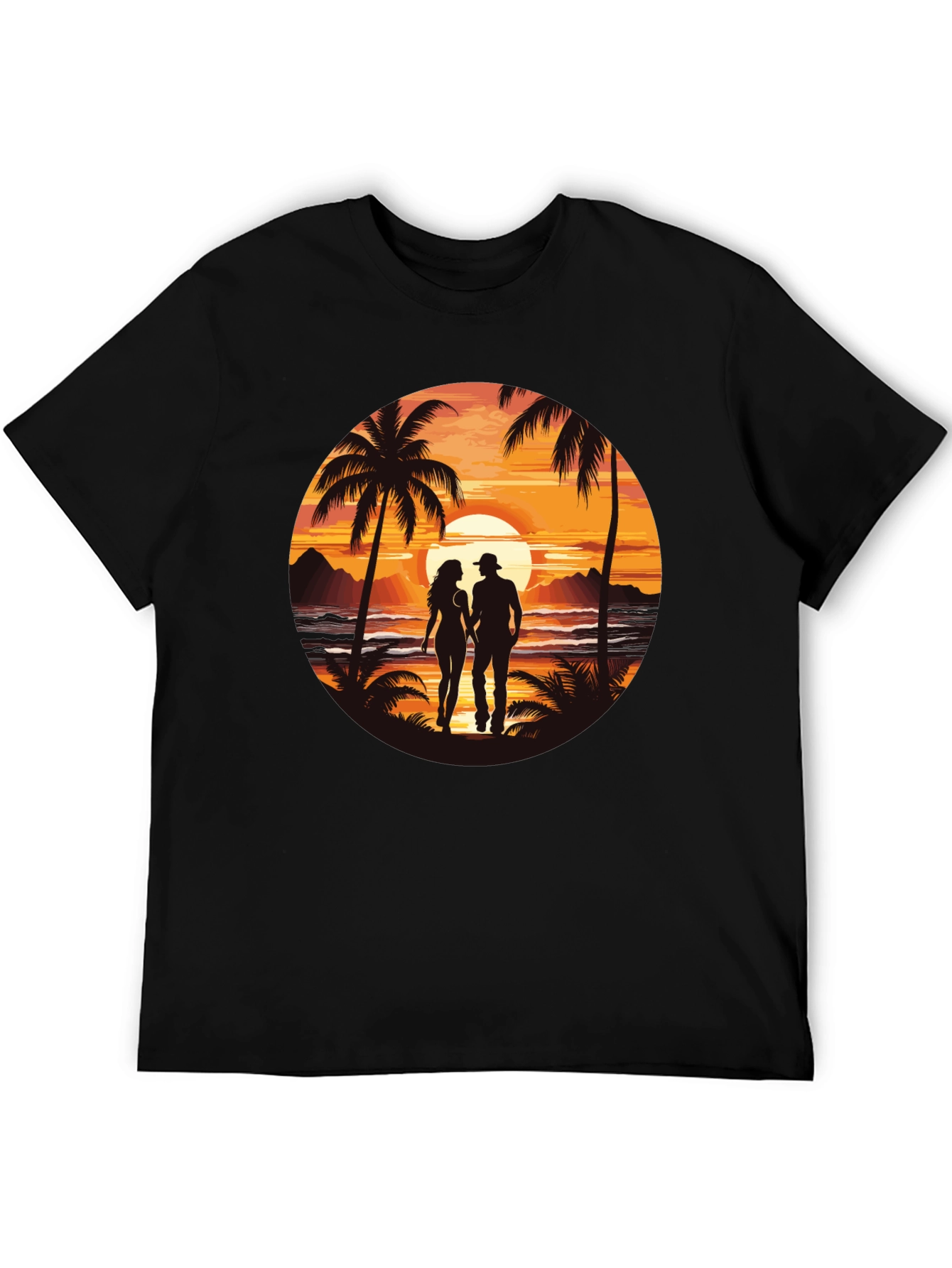 Sunset Beach Couple Graphic Tee