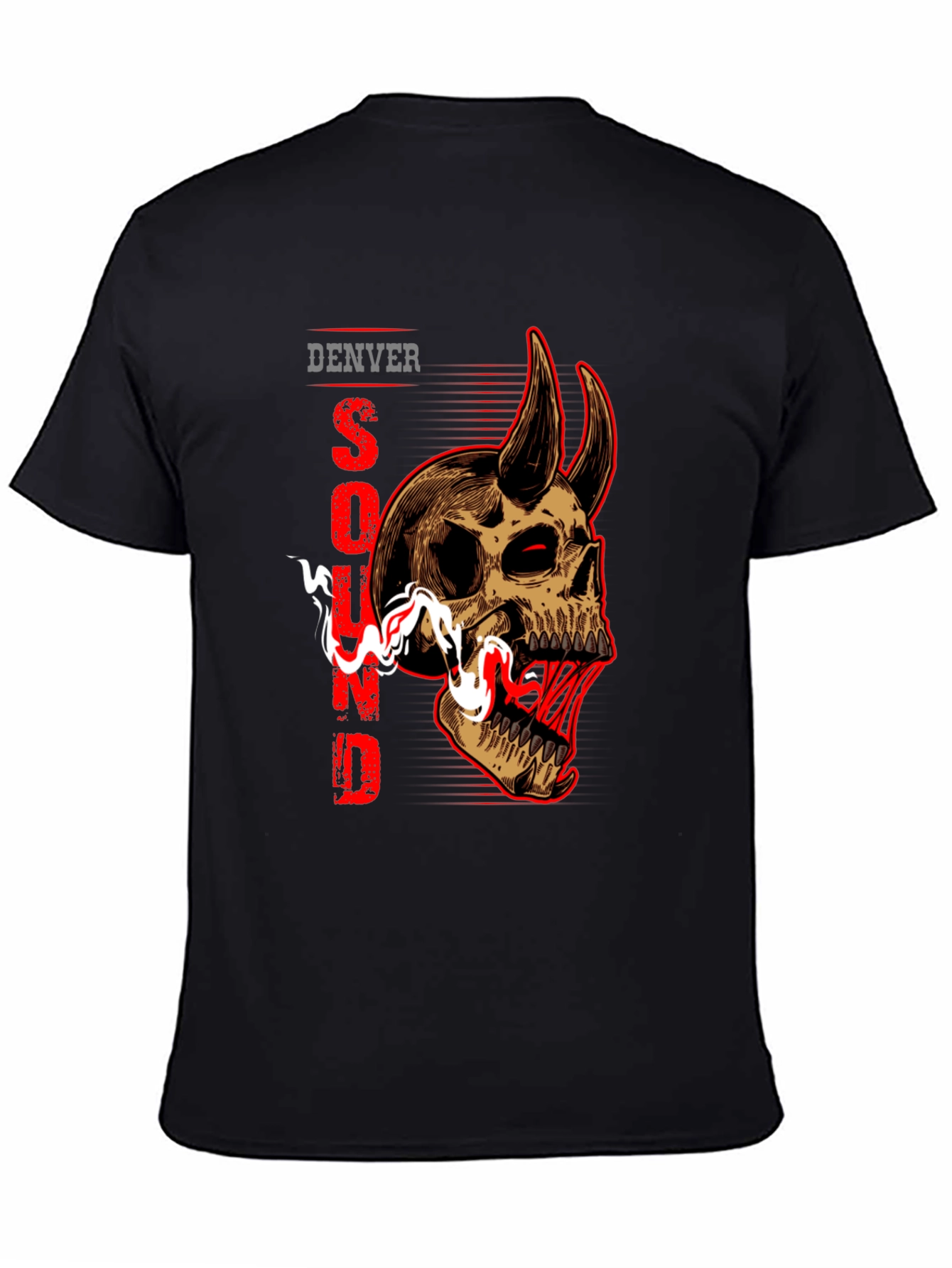 Denver Sound Skull Graphic Tee - Mens Black T-Shirt