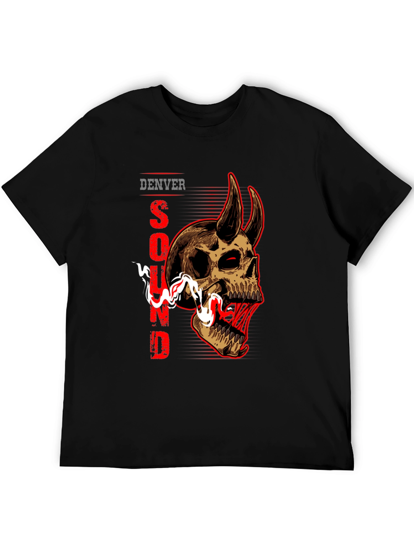 Denver Sound Skull Graphic Tee - Mens Black T-Shirt
