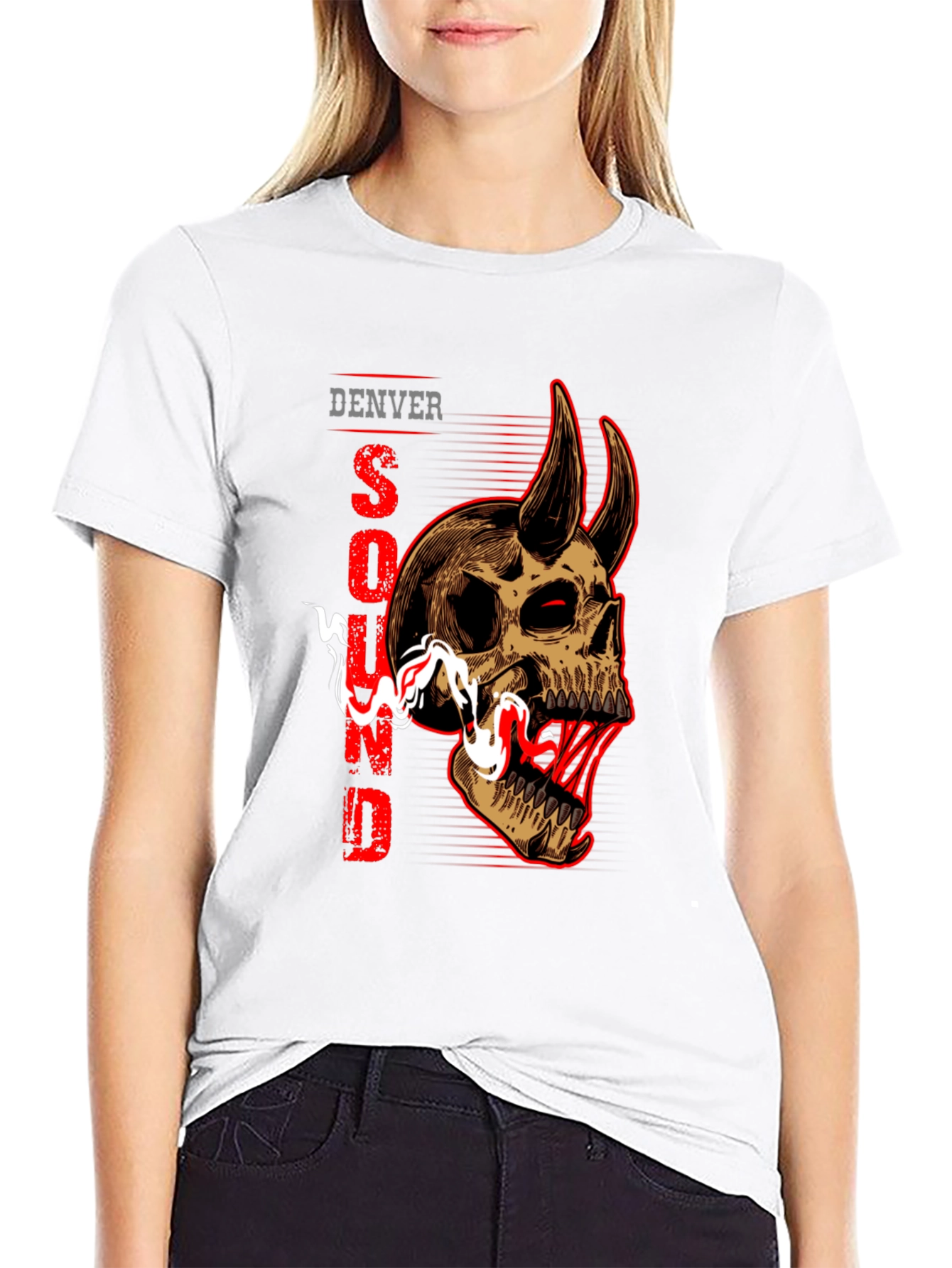 Denver Sound Skull Graphic Tee - Mens Black T-Shirt