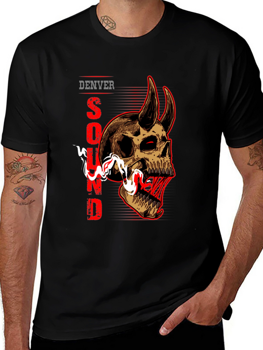 Denver Sound Skull Graphic Tee - Mens Black T-Shirt
