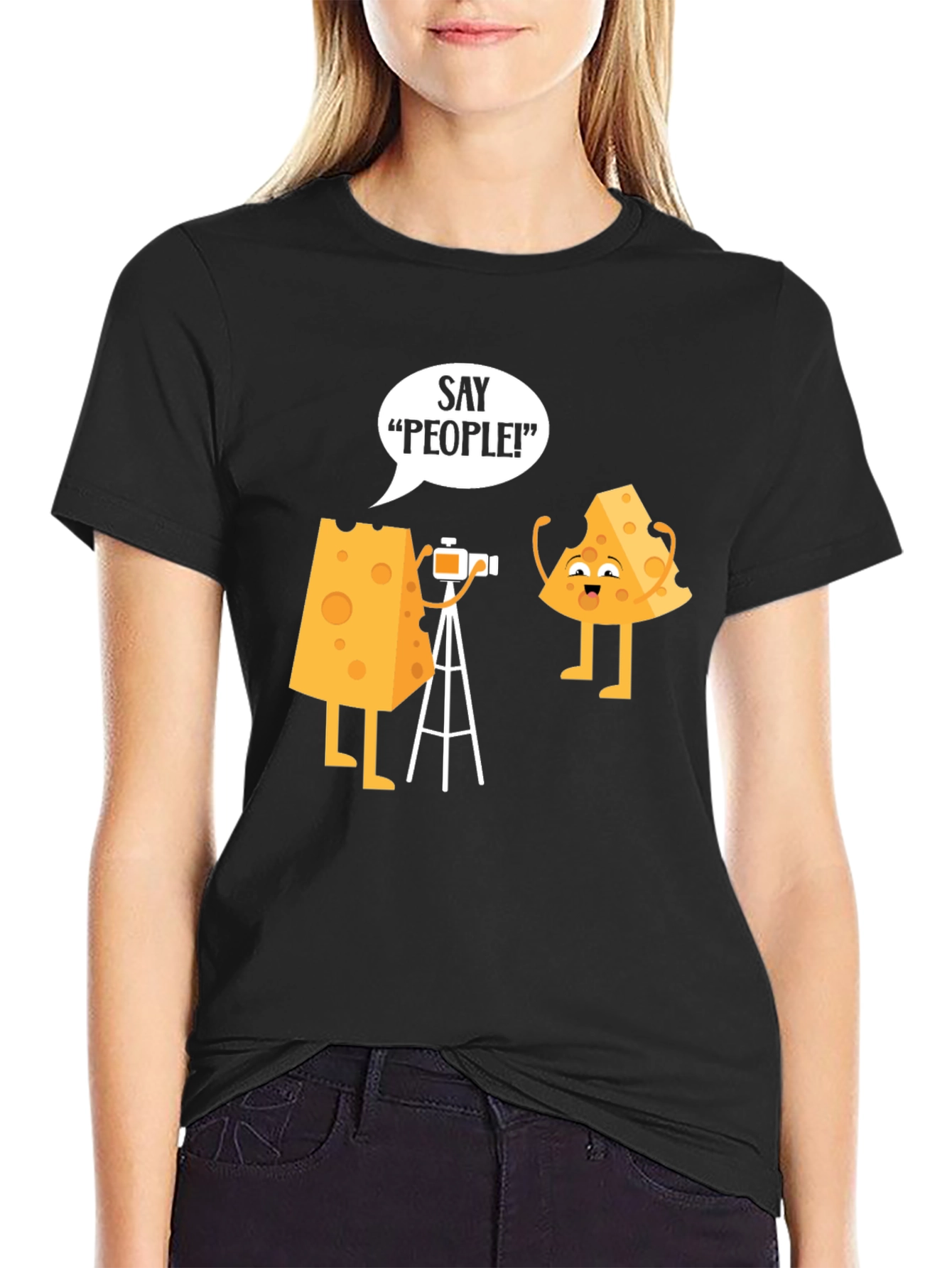 Cheese Photo Humor Graphic T-Shirt