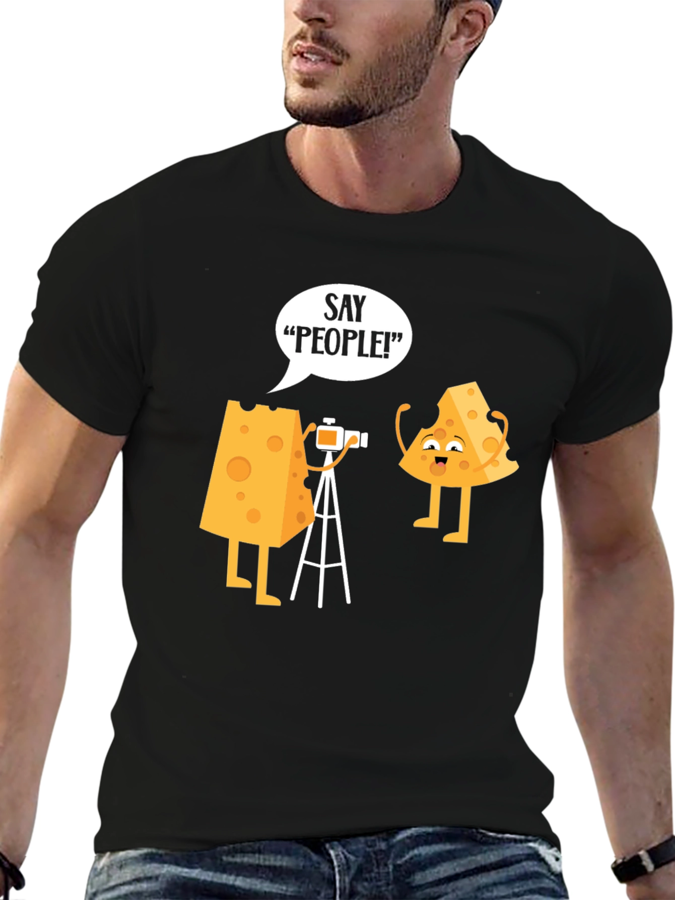 Cheese Photo Humor Graphic T-Shirt