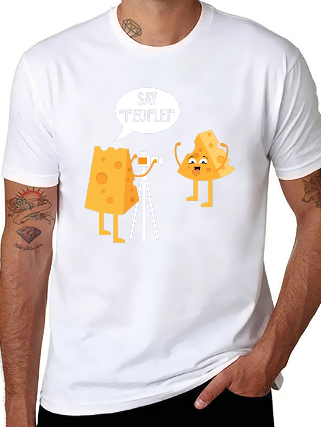 Cheese Photo Humor Graphic T-Shirt