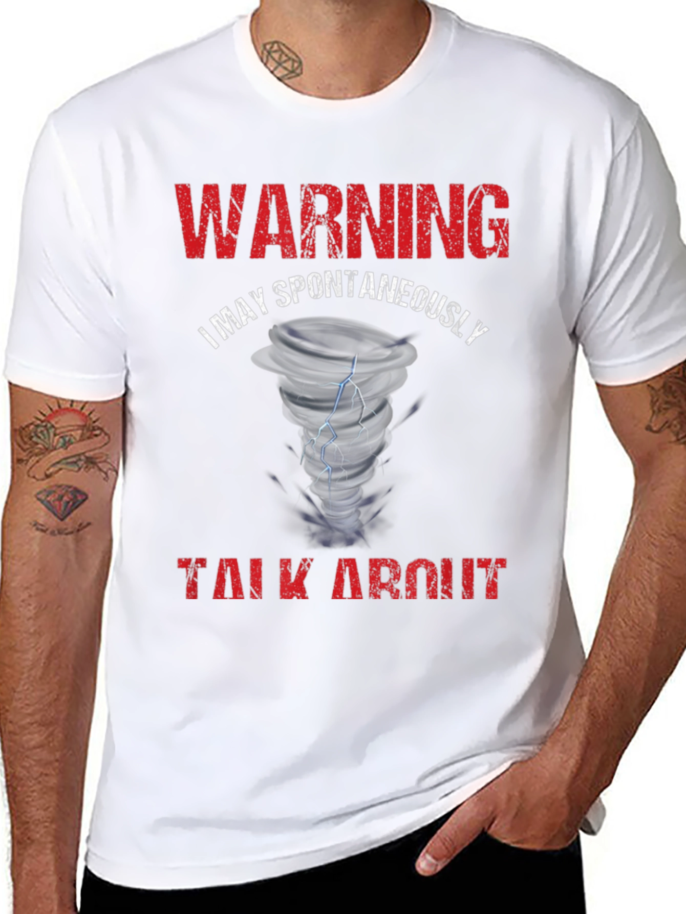 Warning May Spontaneously Talk About Tornado T-Shirt