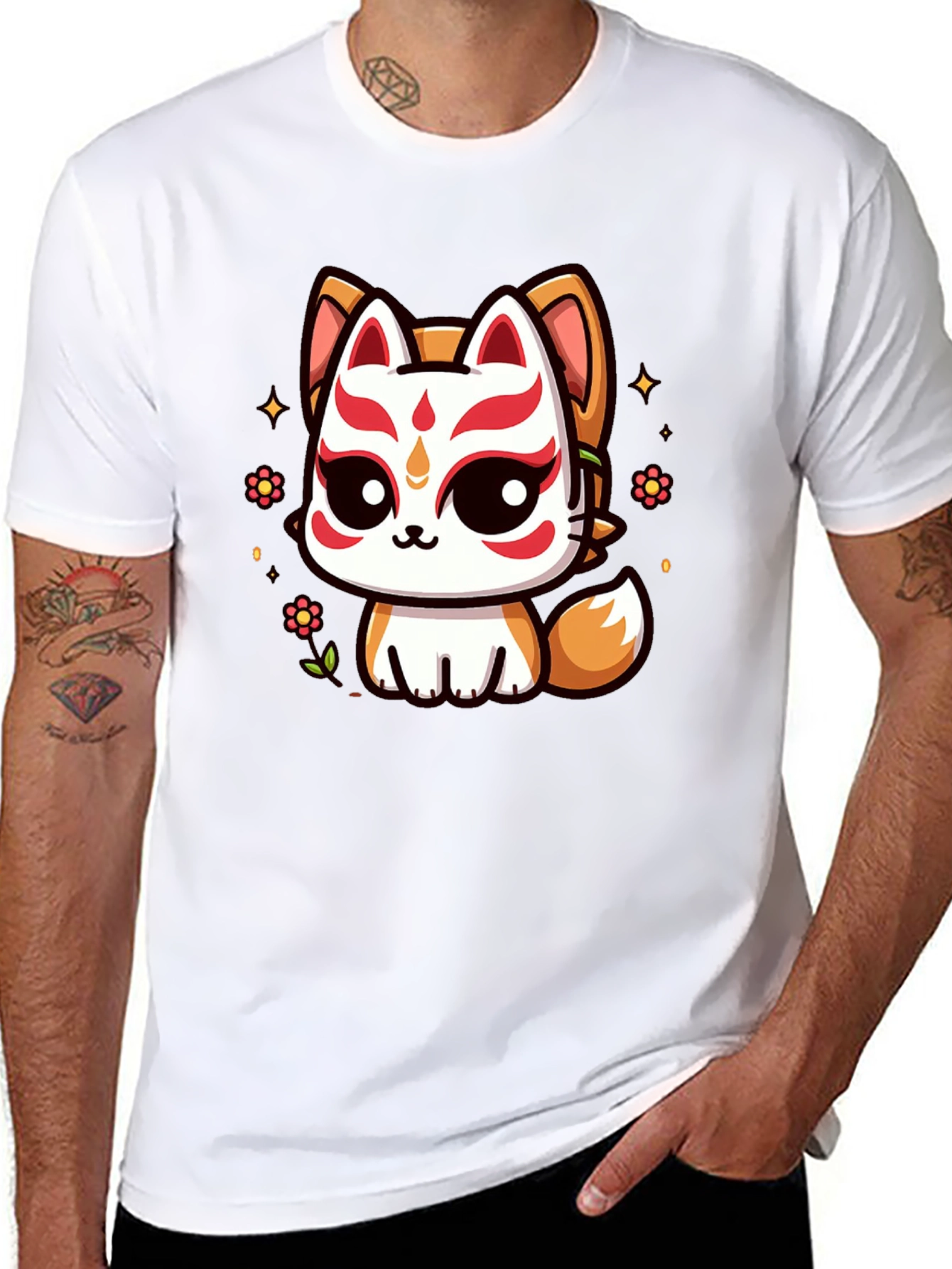 Kawaii Kitsune T-Shirt - Anime Style