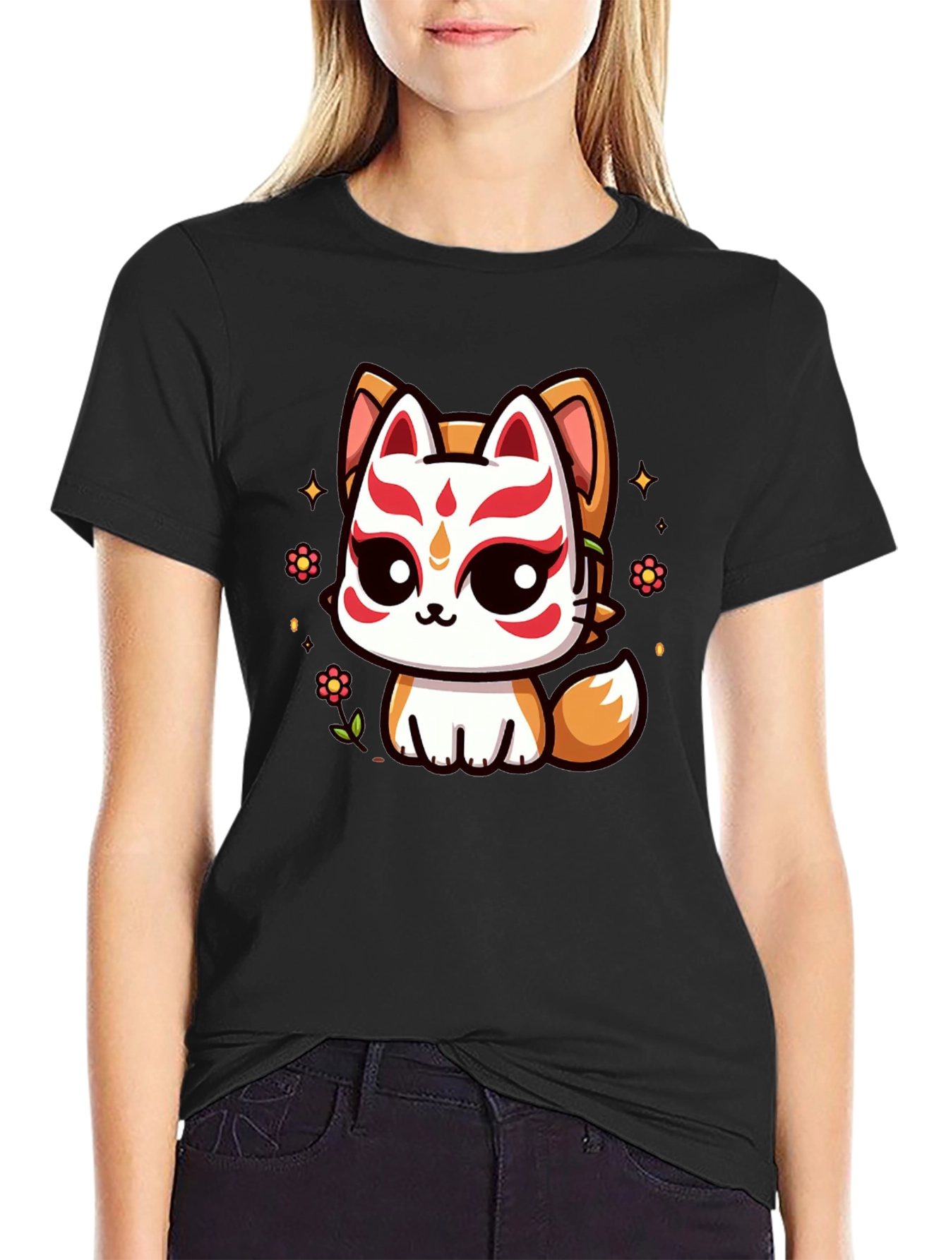 Kawaii Kitsune T-Shirt - Anime Style