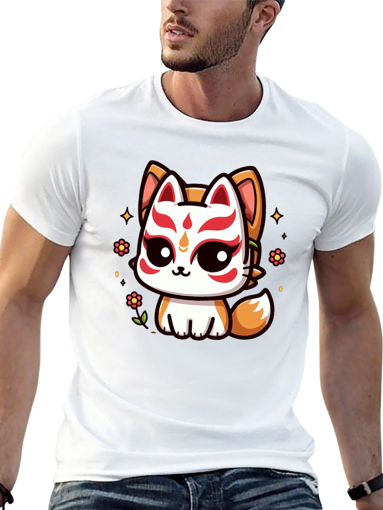 Kawaii Kitsune T-Shirt - Anime Style