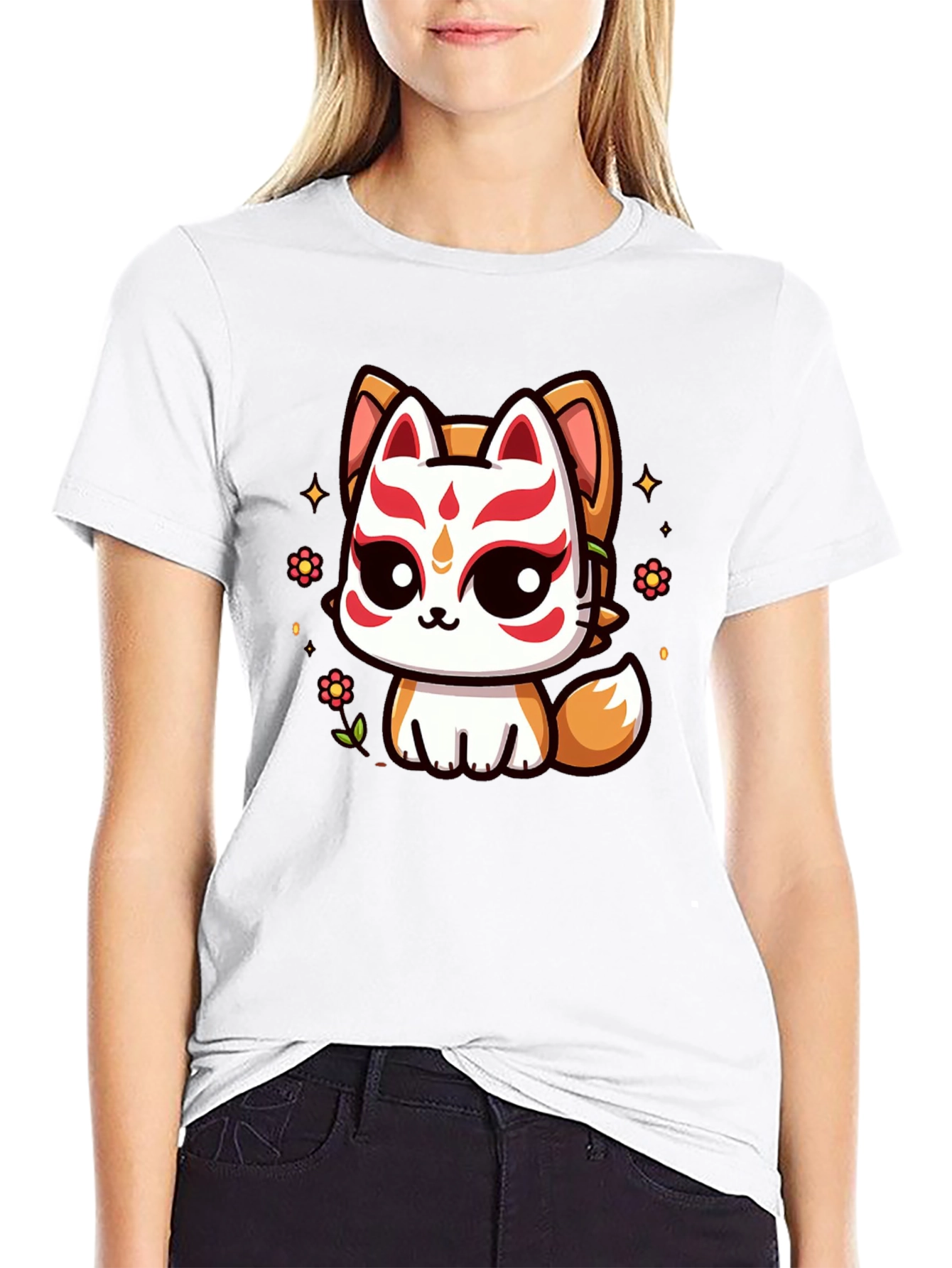 Kawaii Kitsune T-Shirt - Anime Style