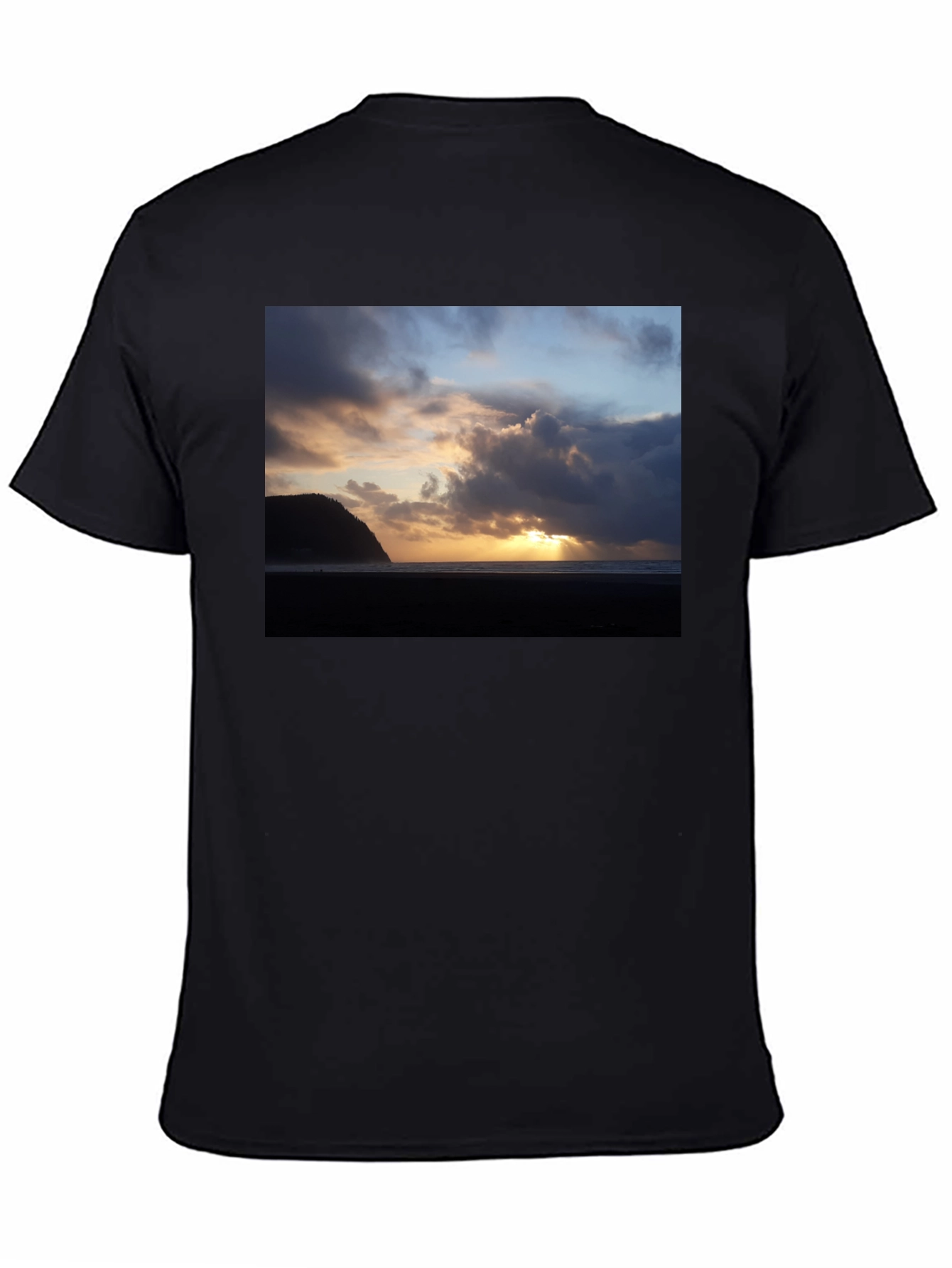 Beach Sunset Graphic Tee - Premium Black T-Shirt