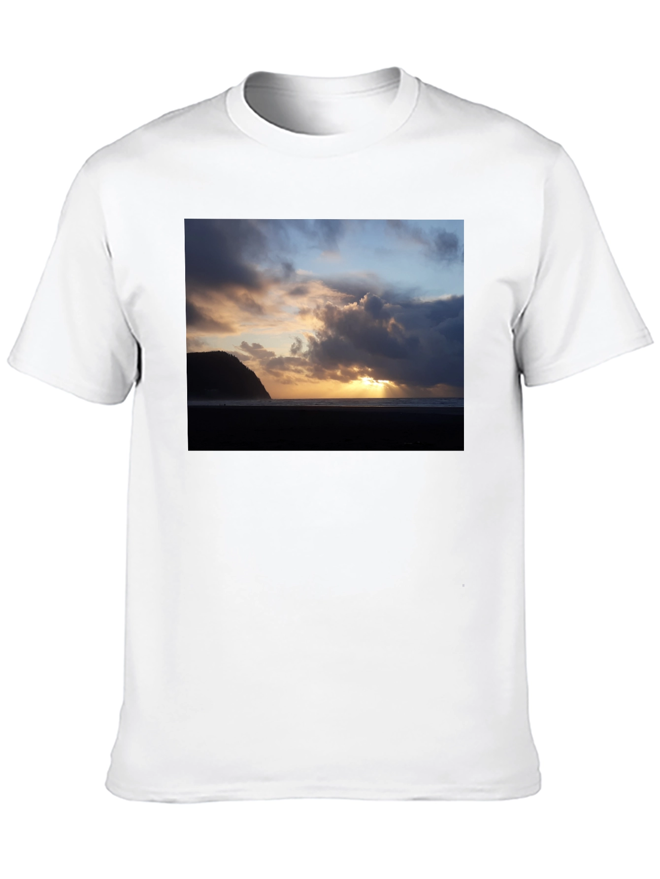 Beach Sunset Graphic Tee - Premium Black T-Shirt