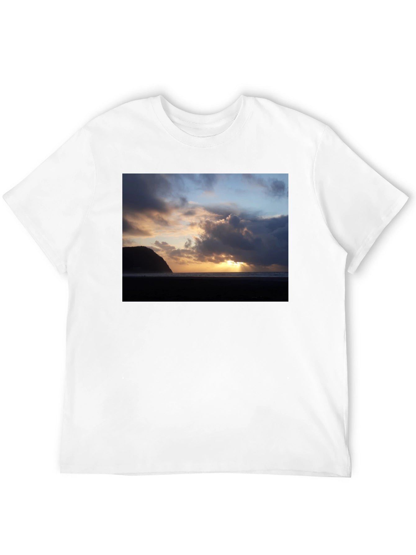 Beach Sunset Graphic Tee - Premium Black T-Shirt