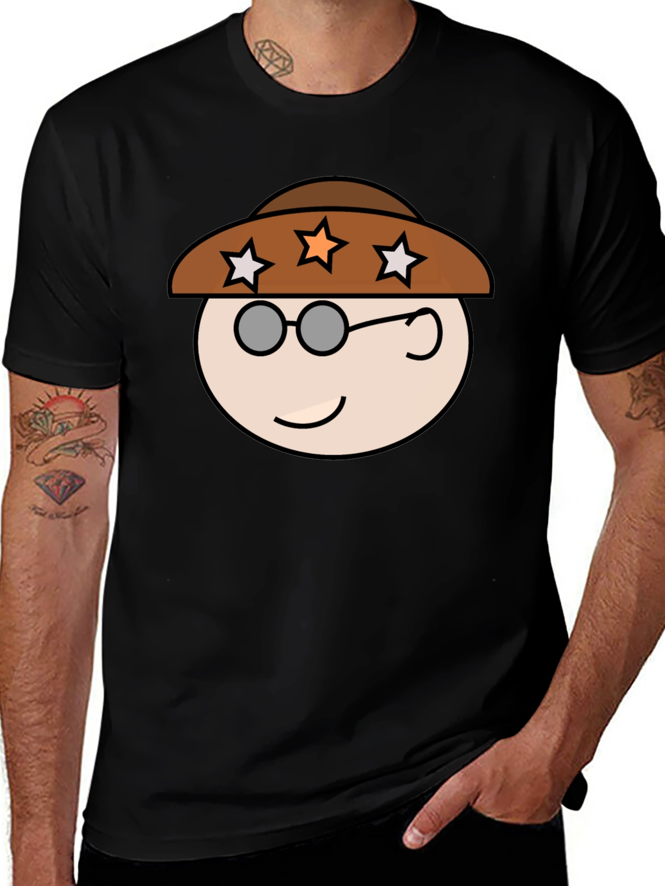 Novelty Cartoon Face Graphic Tee