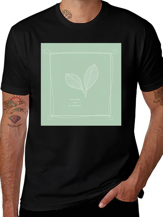 Keep Calm Tee - Minimalist Leaf Design