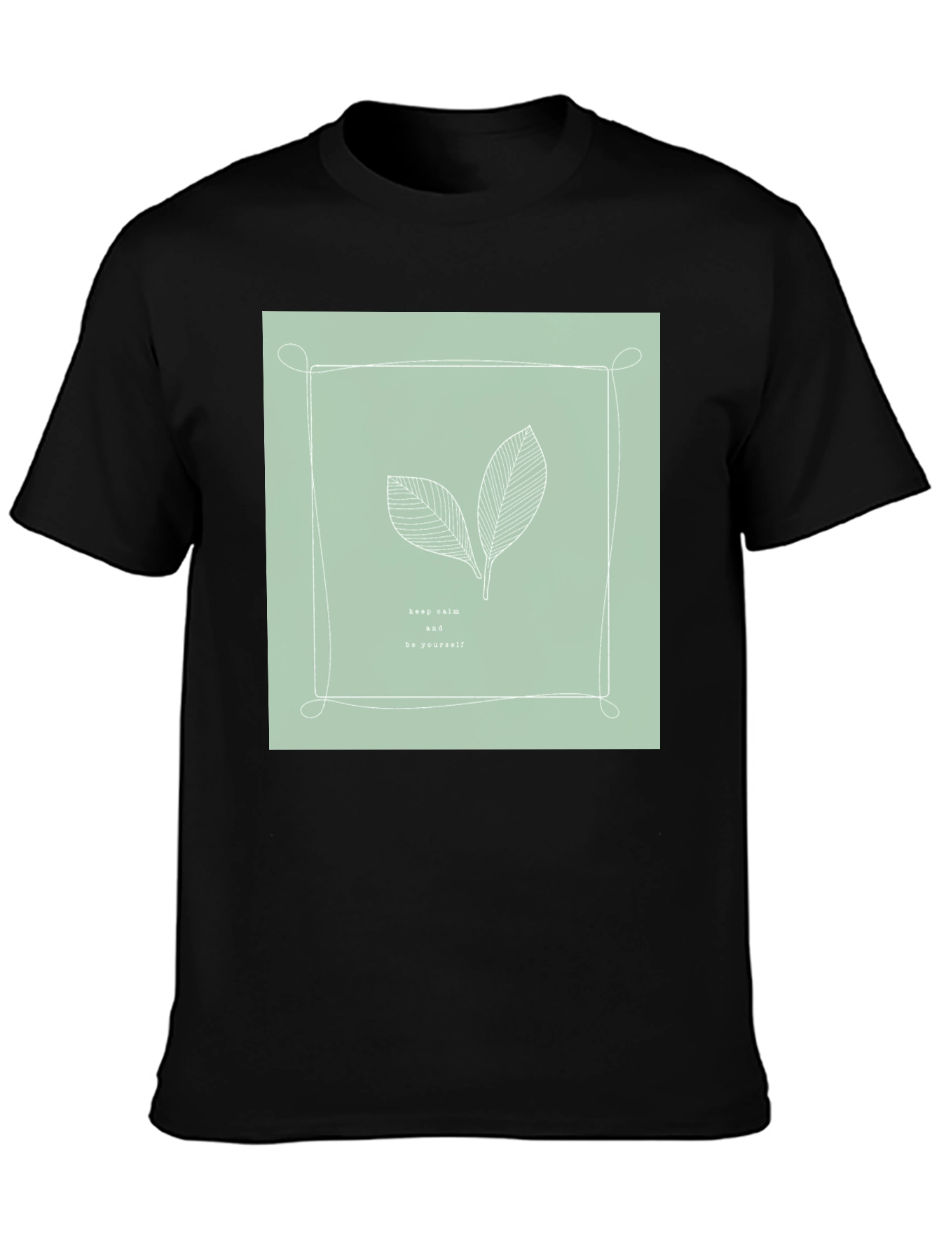 Keep Calm Tee - Minimalist Leaf Design