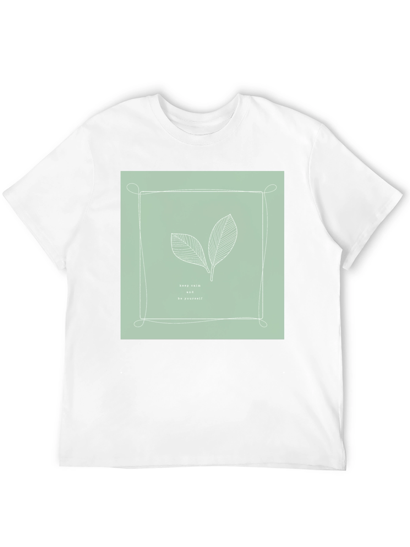 Keep Calm Tee - Minimalist Leaf Design