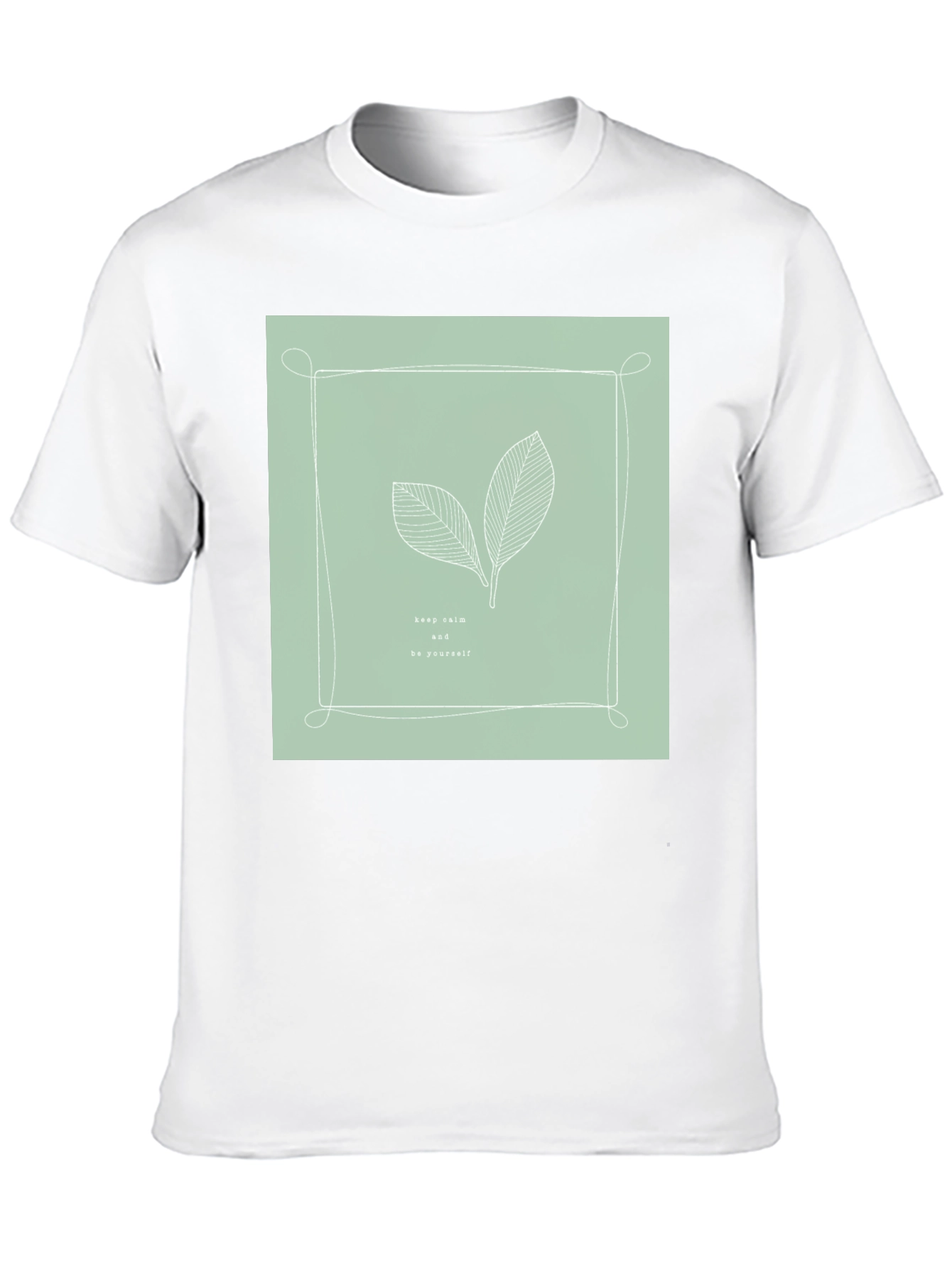 Keep Calm Tee - Minimalist Leaf Design