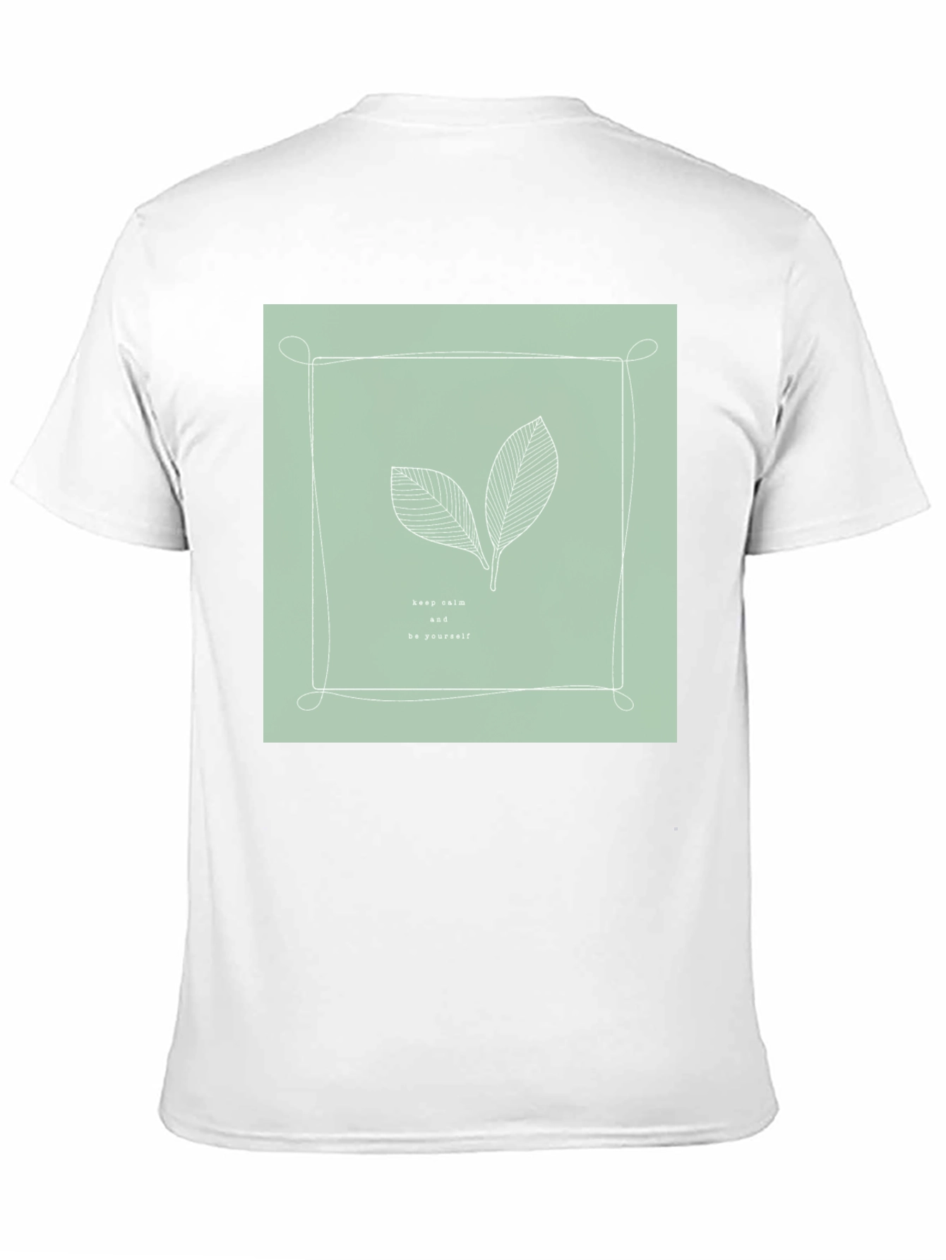 Keep Calm Tee - Minimalist Leaf Design